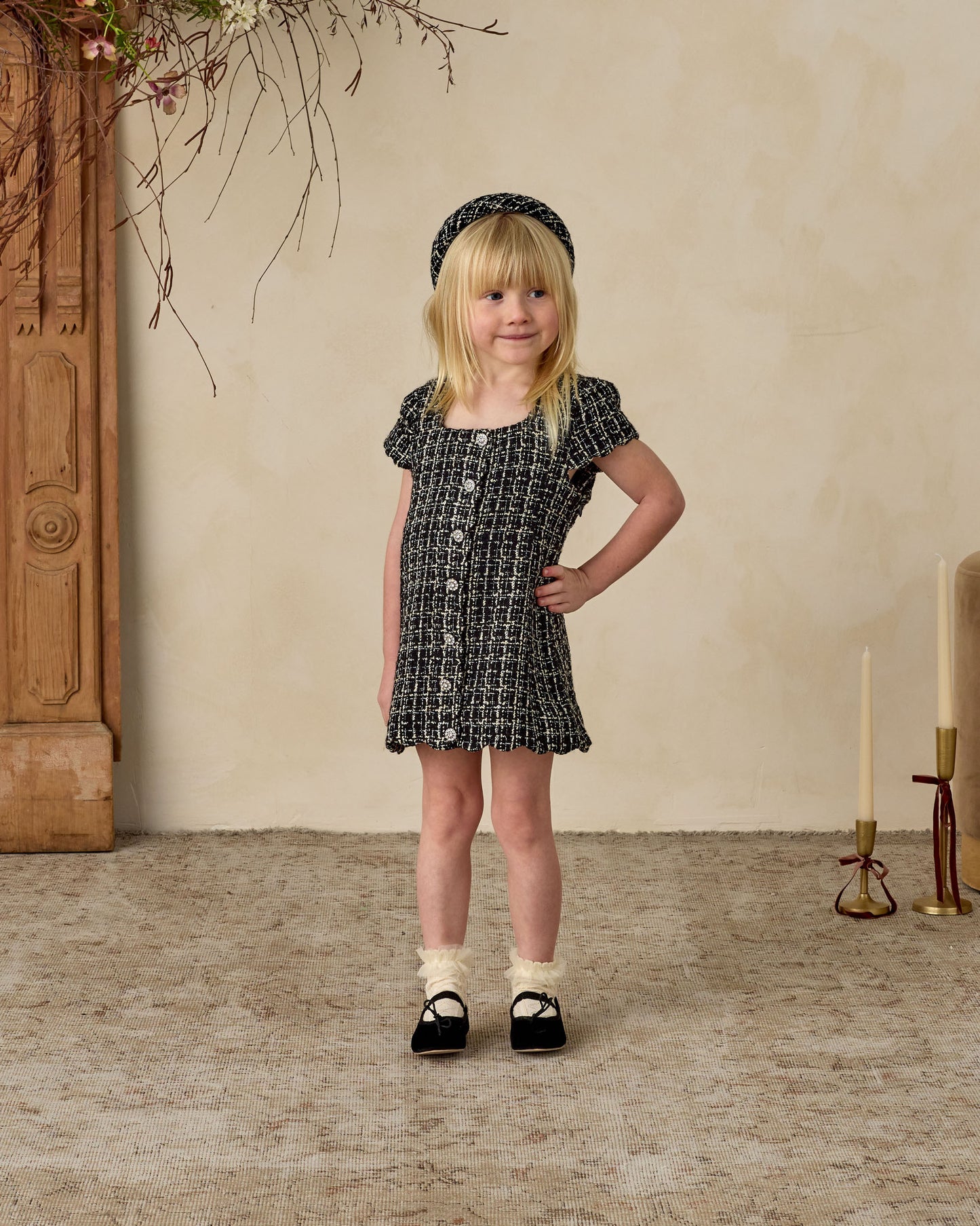 Gabrielle Dress | Black - Rylee + Cru | Kids Clothes | Trendy Baby Clothes | Modern Infant Outfits |