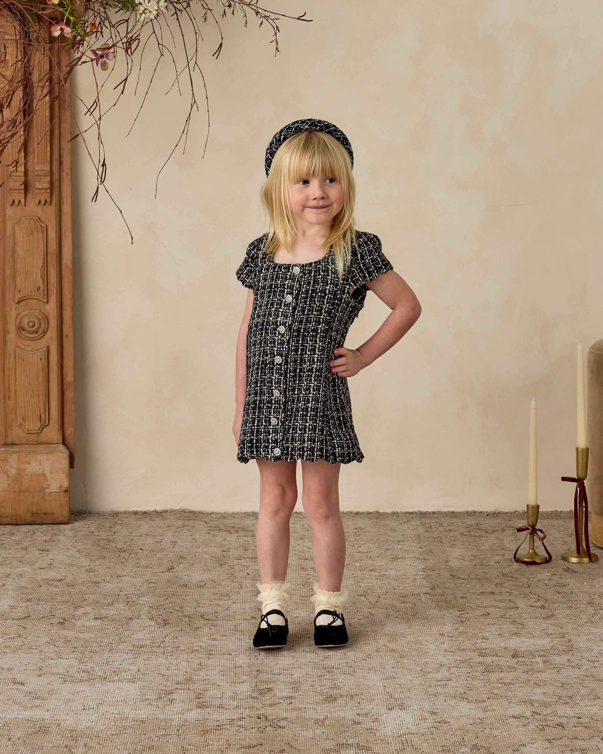 Gabrielle Dress | Black - Rylee + Cru | Kids Clothes | Trendy Baby Clothes | Modern Infant Outfits |