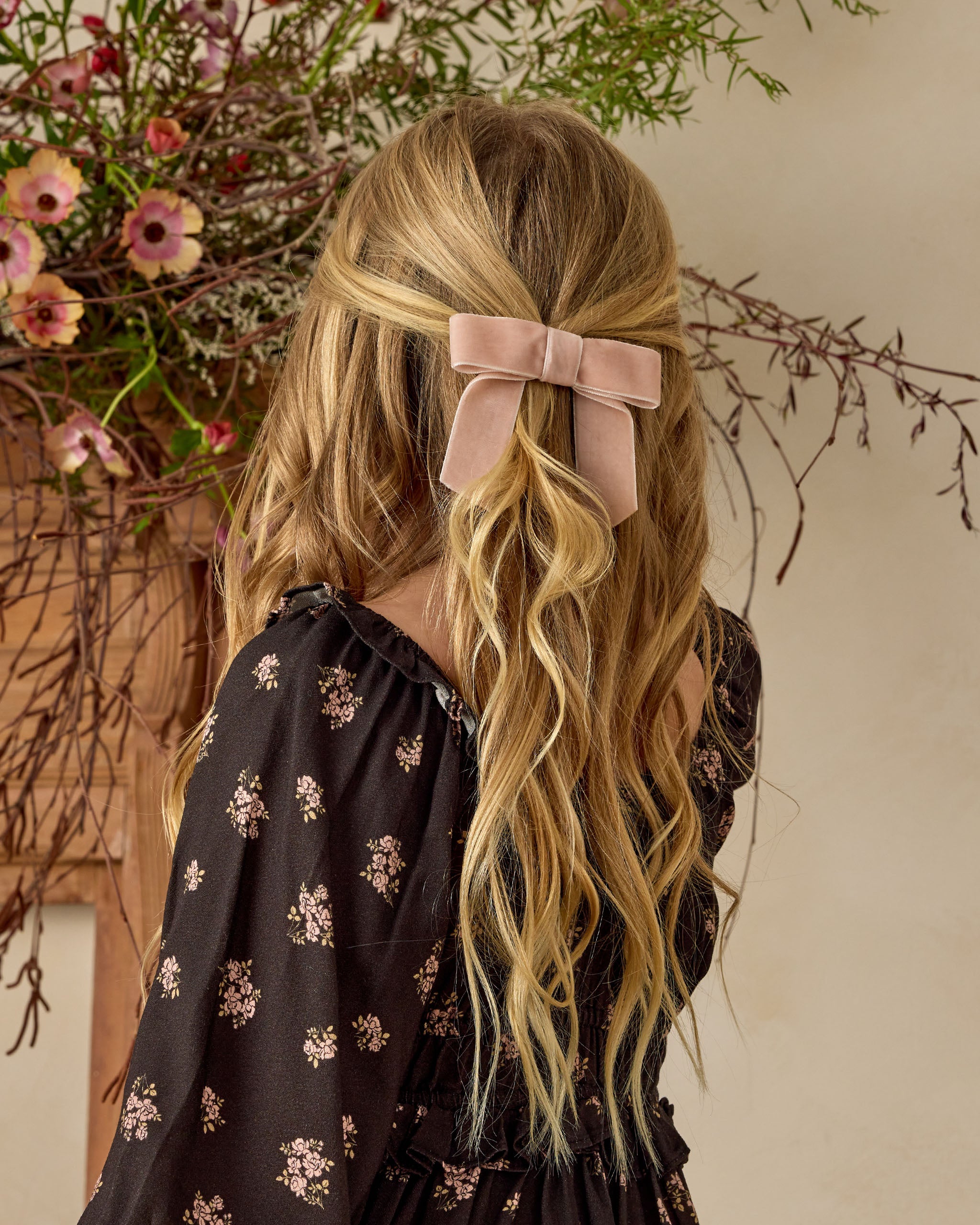 Velvet Bow | Rose - Rylee + Cru | Kids Clothes | Trendy Baby Clothes | Modern Infant Outfits |