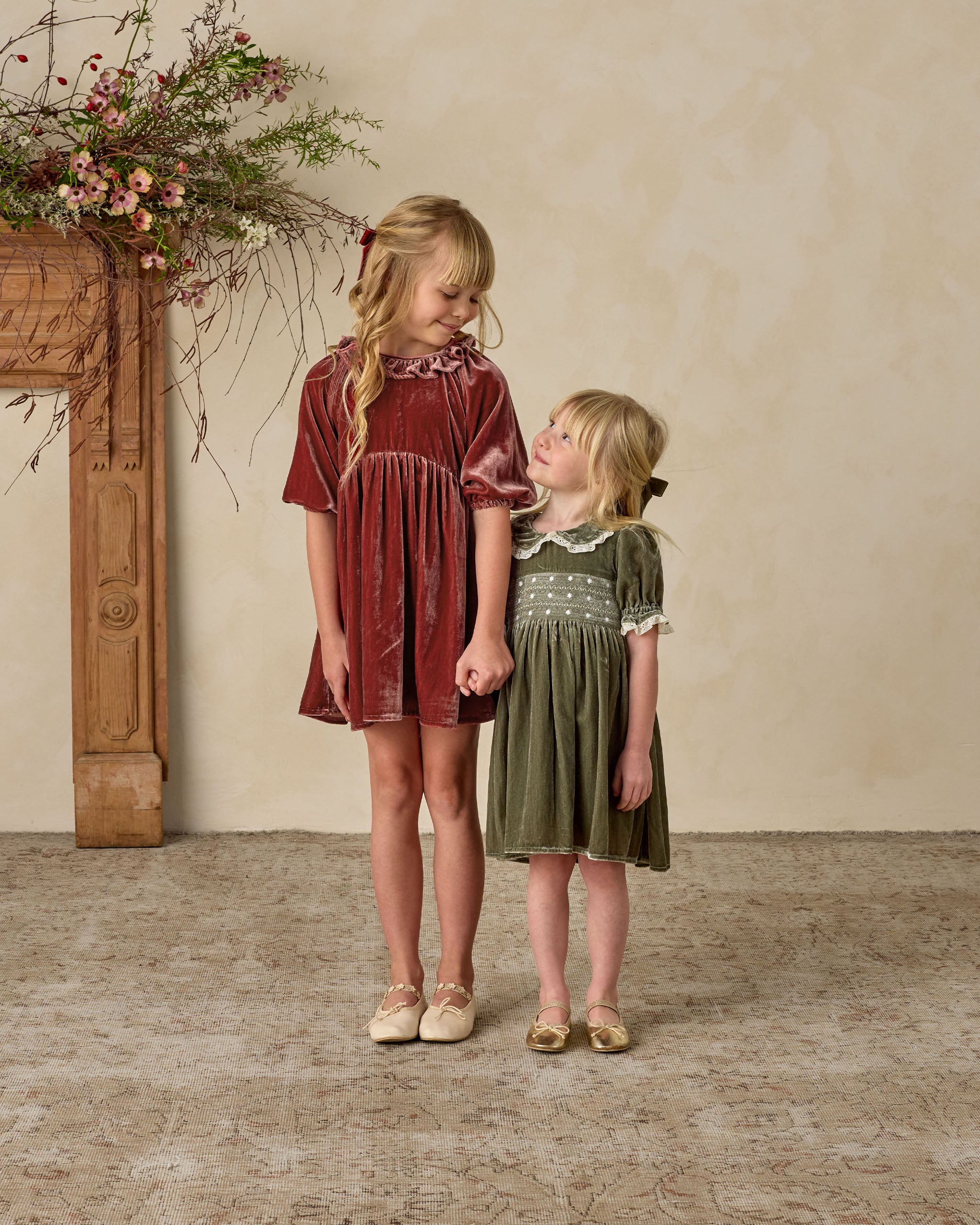 Elizabeth Dress | Pine - Rylee + Cru | Kids Clothes | Trendy Baby Clothes | Modern Infant Outfits |