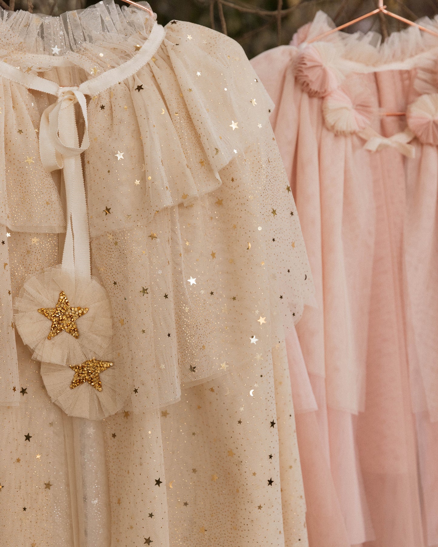 Tulle Cape | Champagne Stars - Rylee + Cru | Kids Clothes | Trendy Baby Clothes | Modern Infant Outfits |
