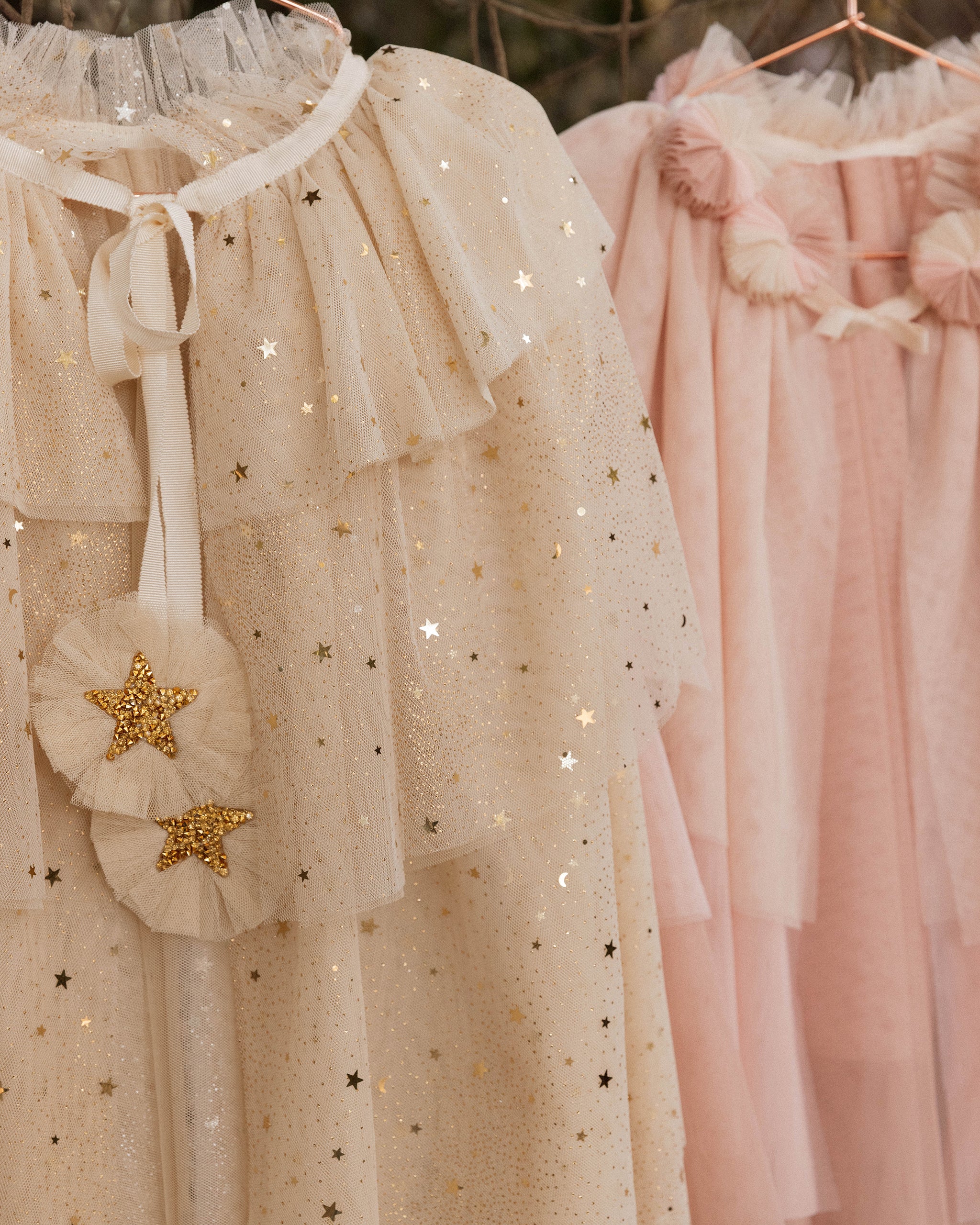 Tulle Cape | Champagne Stars - Rylee + Cru | Kids Clothes | Trendy Baby Clothes | Modern Infant Outfits |