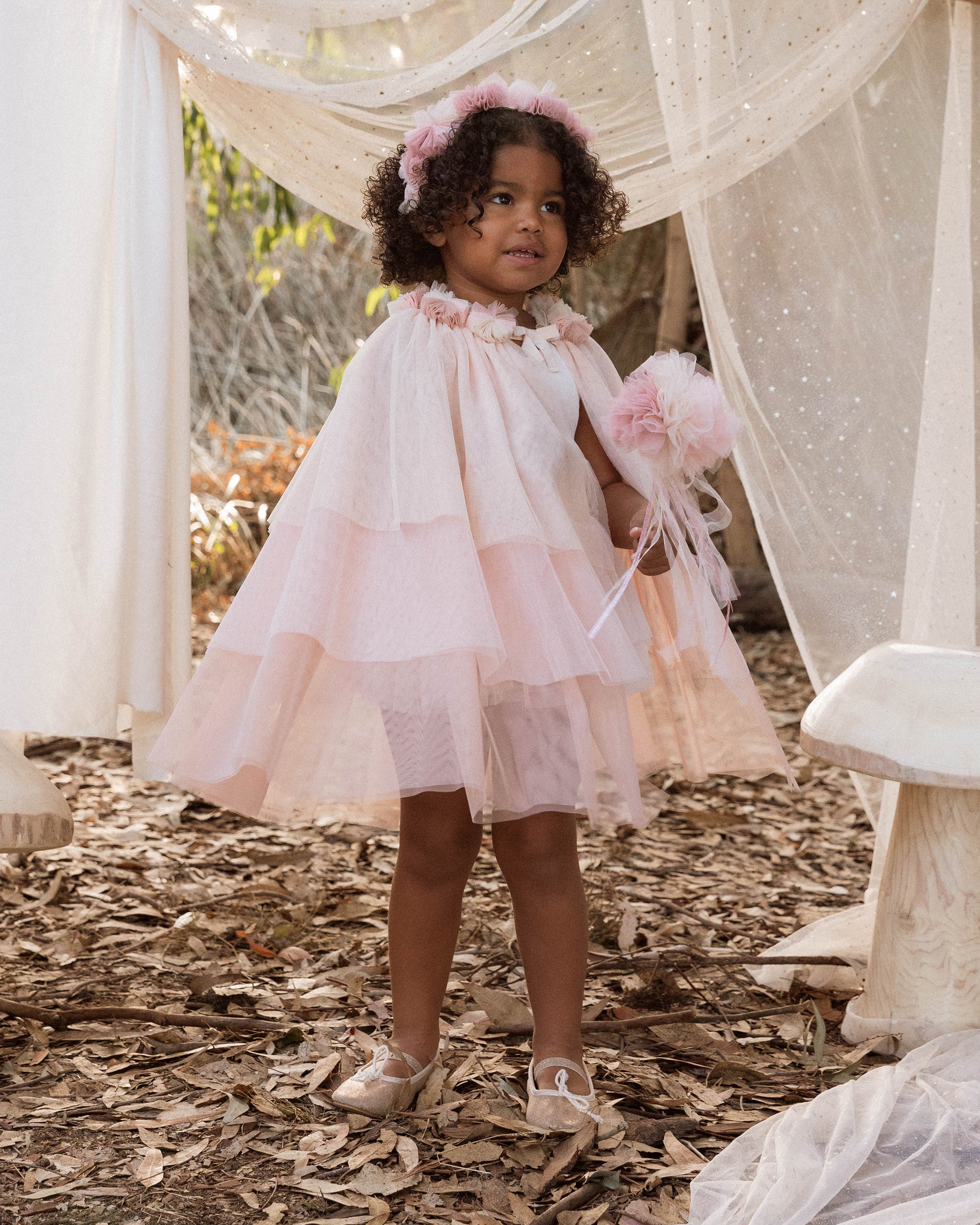 Pom Pom Crown + Wand | Pink Ombre - Rylee + Cru | Kids Clothes | Trendy Baby Clothes | Modern Infant Outfits |