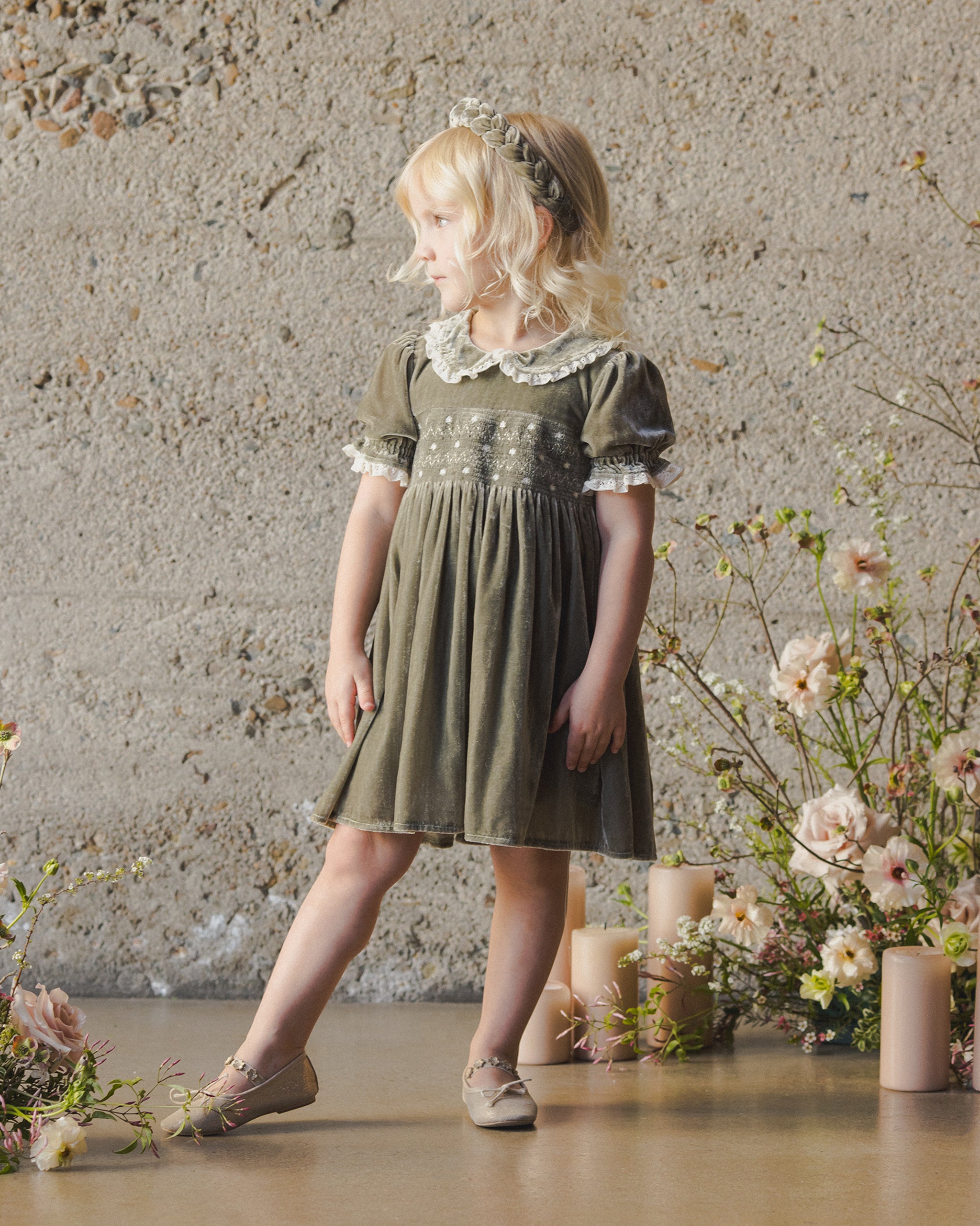 Elizabeth Dress | Pine - Rylee + Cru | Kids Clothes | Trendy Baby Clothes | Modern Infant Outfits |