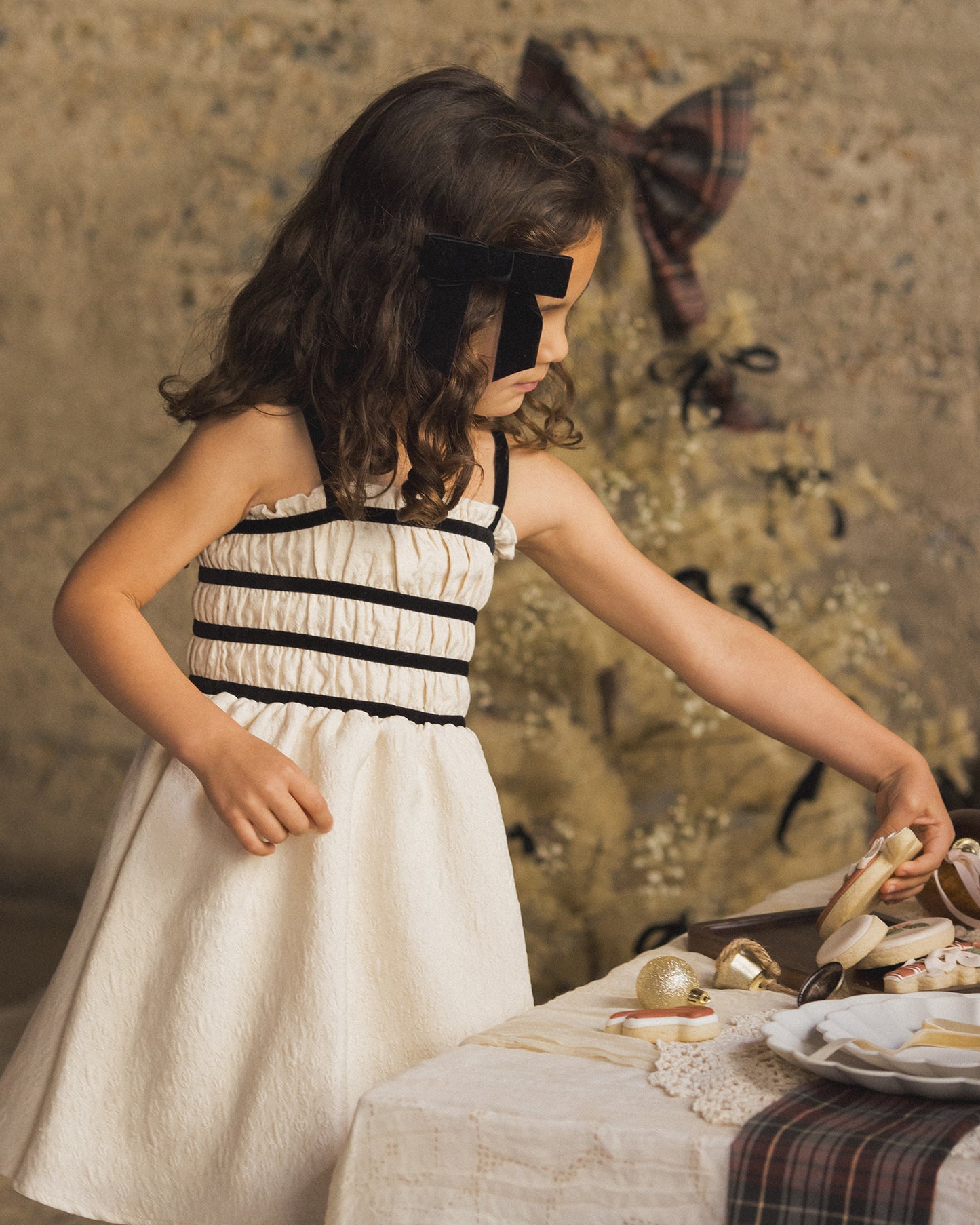 Annabelle Dress | Metallic Ivory - Rylee + Cru | Kids Clothes | Trendy Baby Clothes | Modern Infant Outfits |