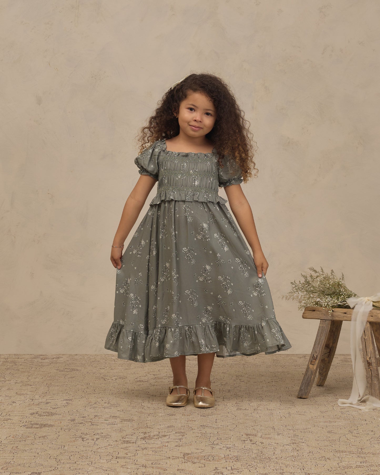 Maggie Dress Eucalyptus French Floral