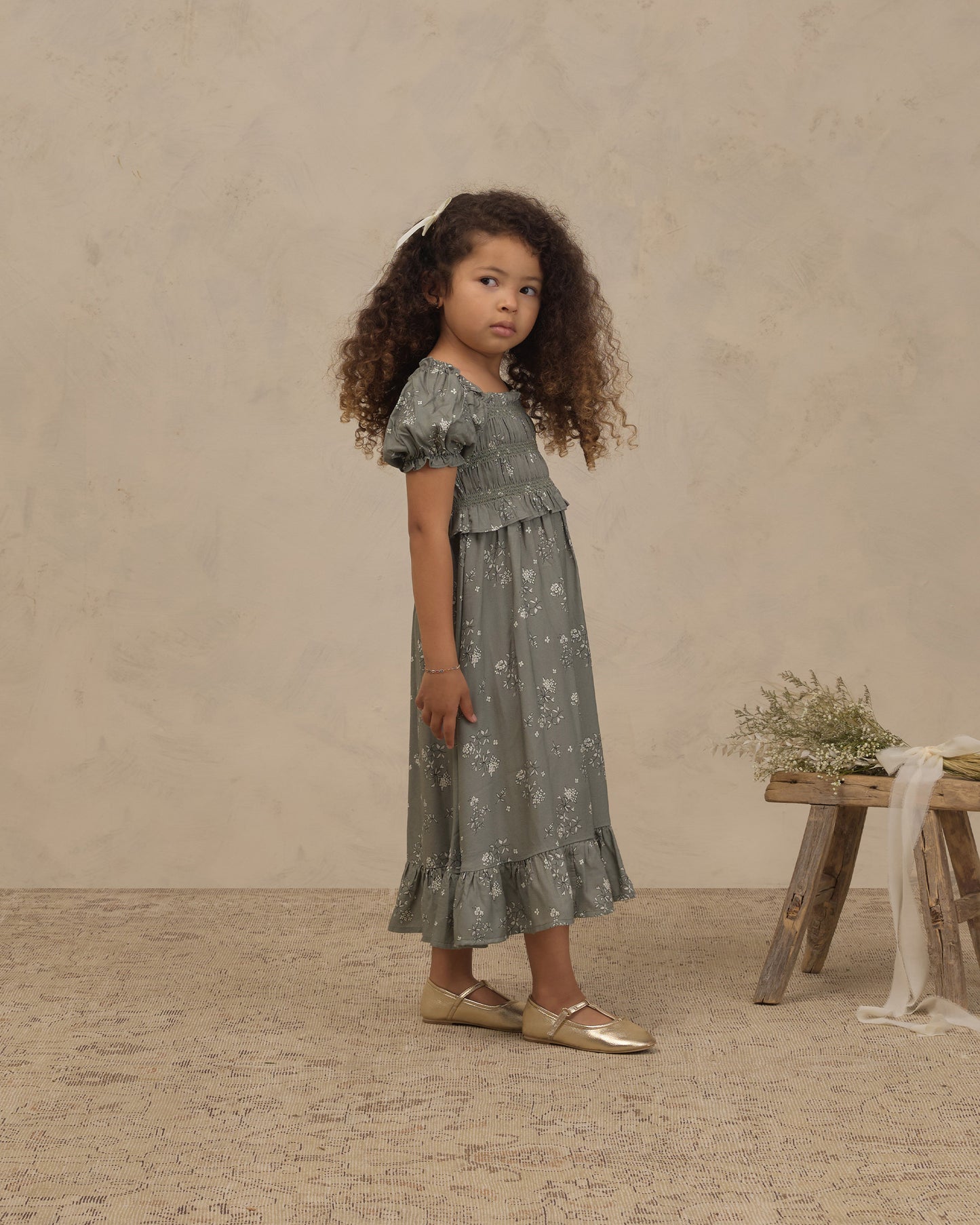 Maggie Dress Eucalyptus French Floral
