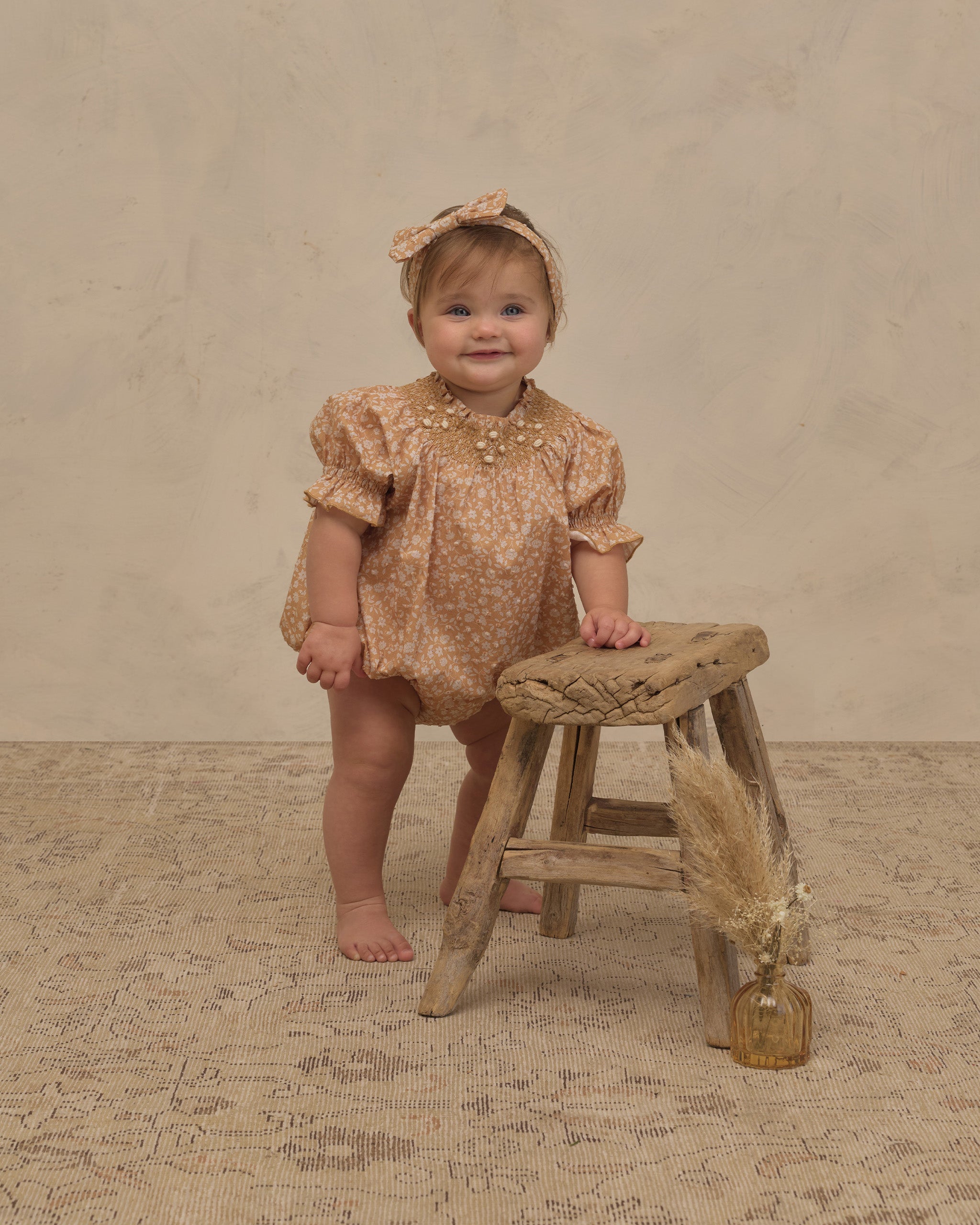 Baby Bow Headband Set Golden Floral, Wildflower - Rylee + Cru | Kids Clothes | Trendy Baby Clothes | Modern Infant Outfits |