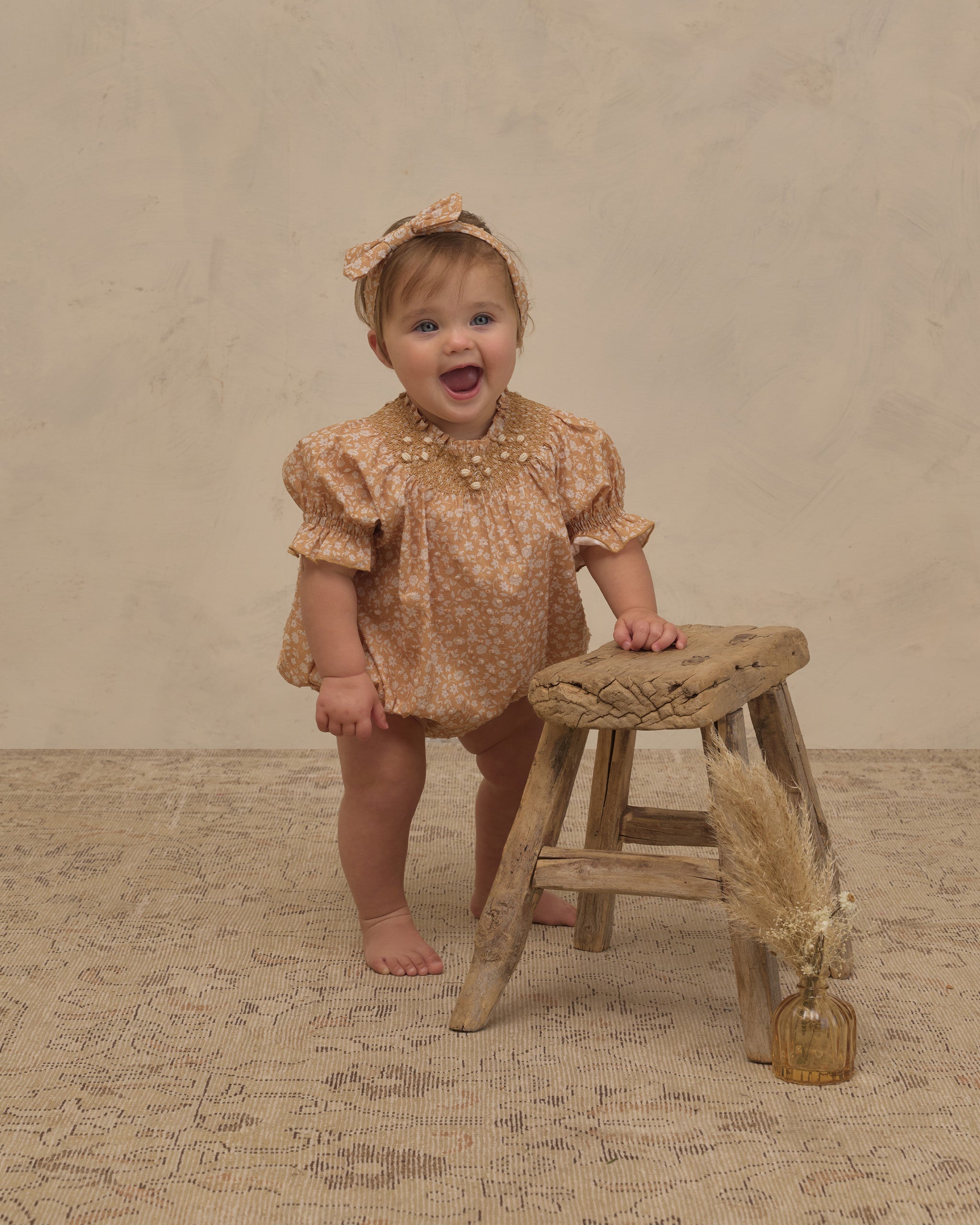 Baby Bow Headband Set Golden Floral, Wildflower