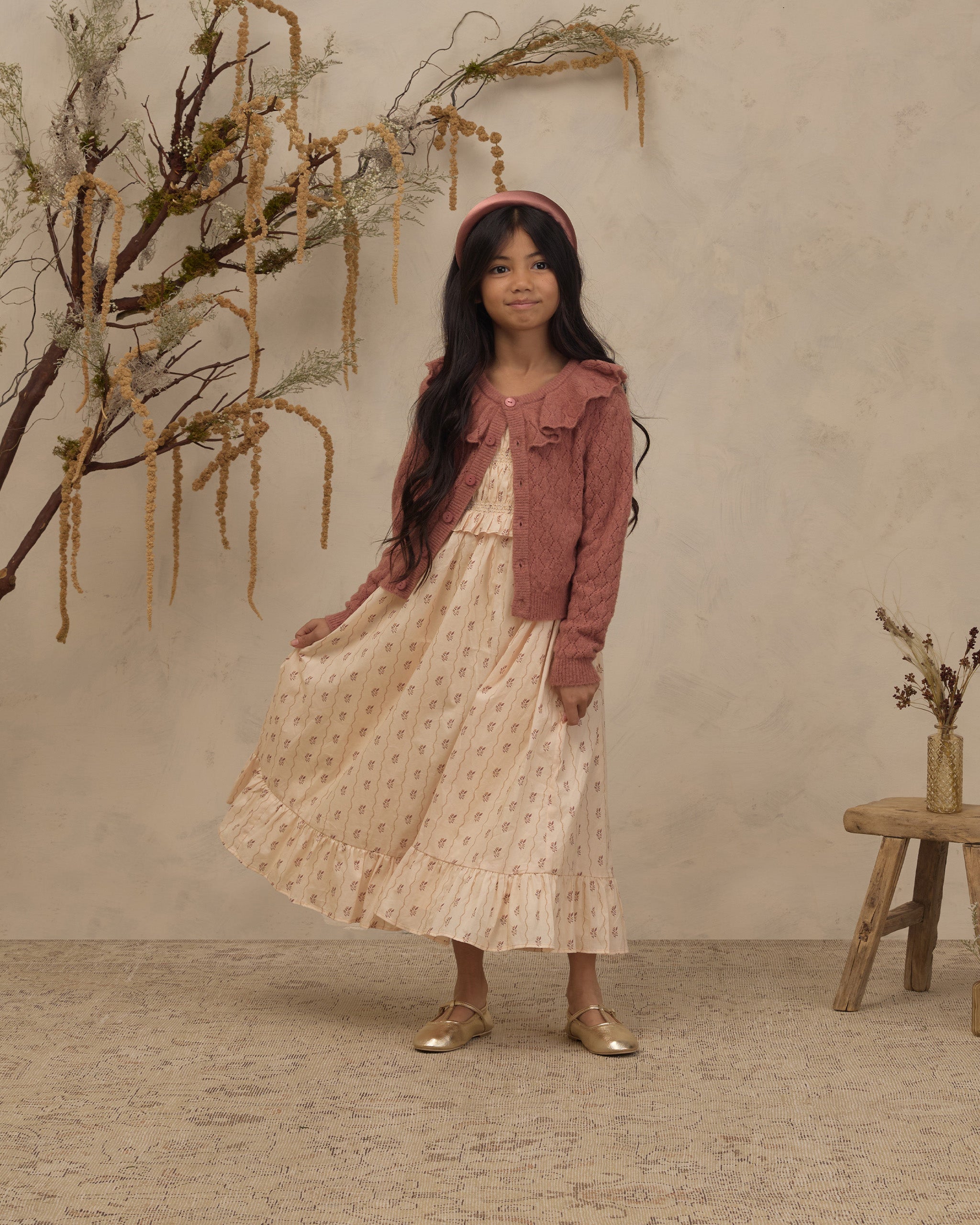 Ruffle Cardigan Sweater Spice - Rylee + Cru | Kids Clothes | Trendy Baby Clothes | Modern Infant Outfits |