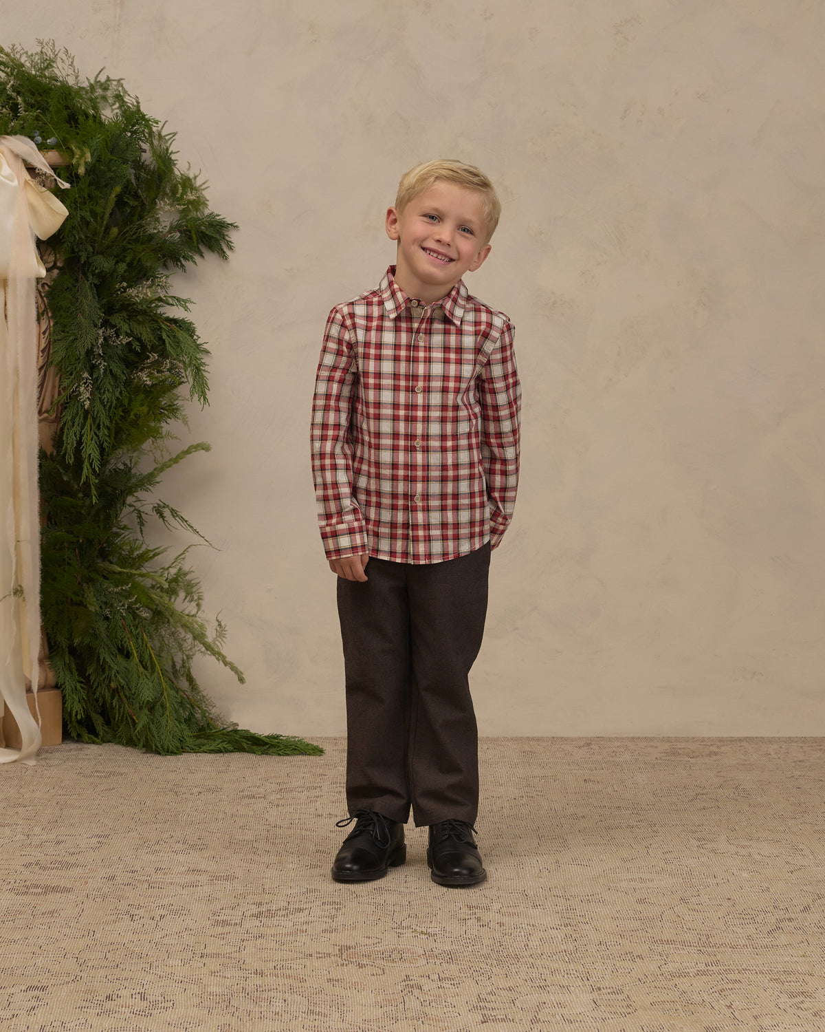 Harrison Button Down Holiday Tartan - Rylee + Cru | Kids Clothes | Trendy Baby Clothes | Modern Infant Outfits |