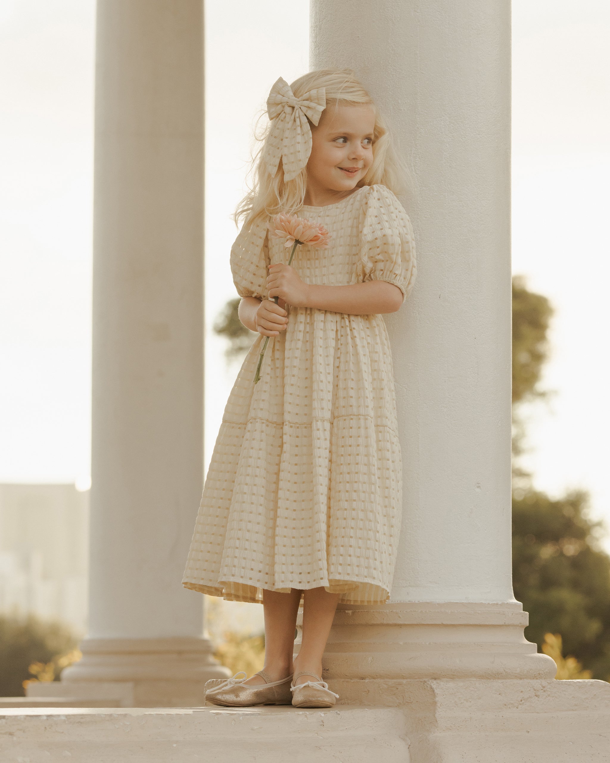Chloe Dress || Lemon Check - Rylee + Cru | Kids Clothes | Trendy Baby Clothes | Modern Infant Outfits |