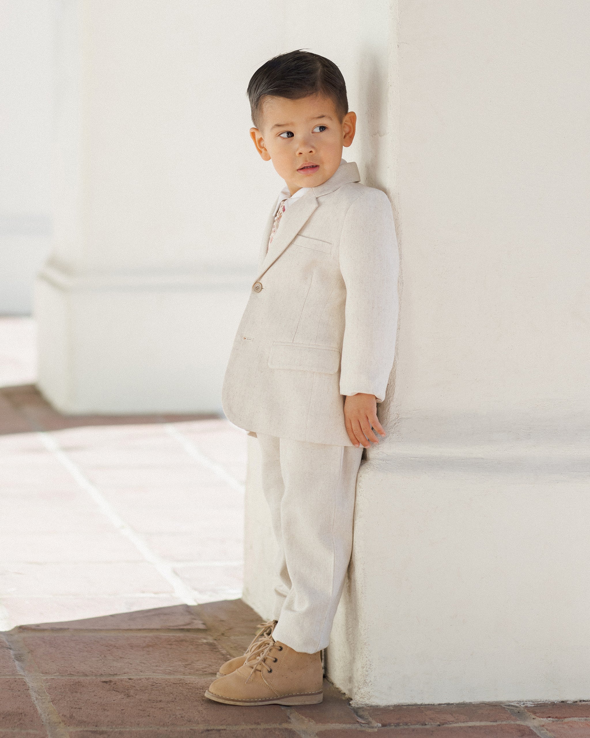 boys linen dress pants Linen Light Grey Plaid Stretchy Mod Suit Pants Light Grey Plaid / 3T