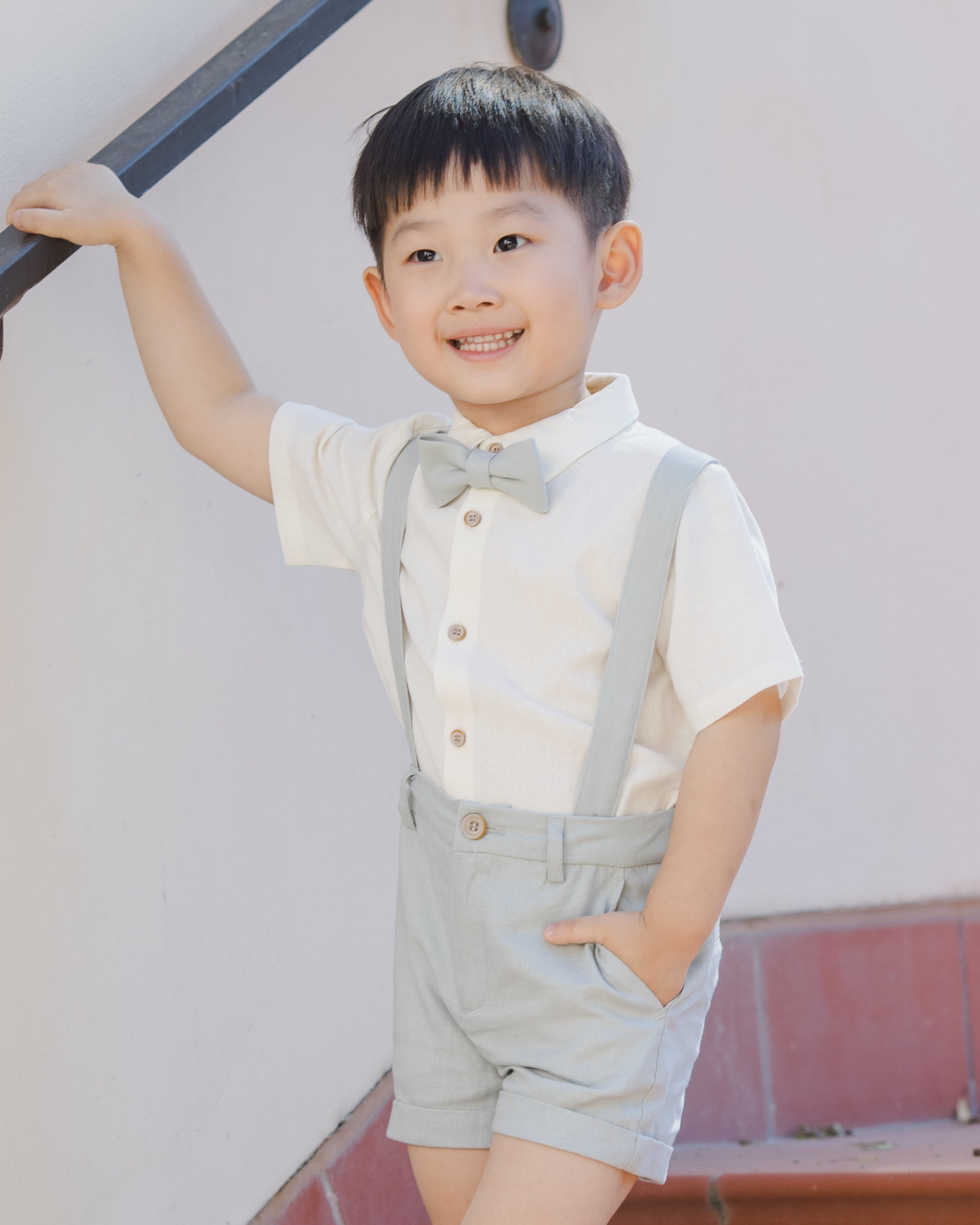 Bow Tie Heathered Mist - Rylee + Cru | Kids Clothes | Trendy Baby Clothes | Modern Infant Outfits |