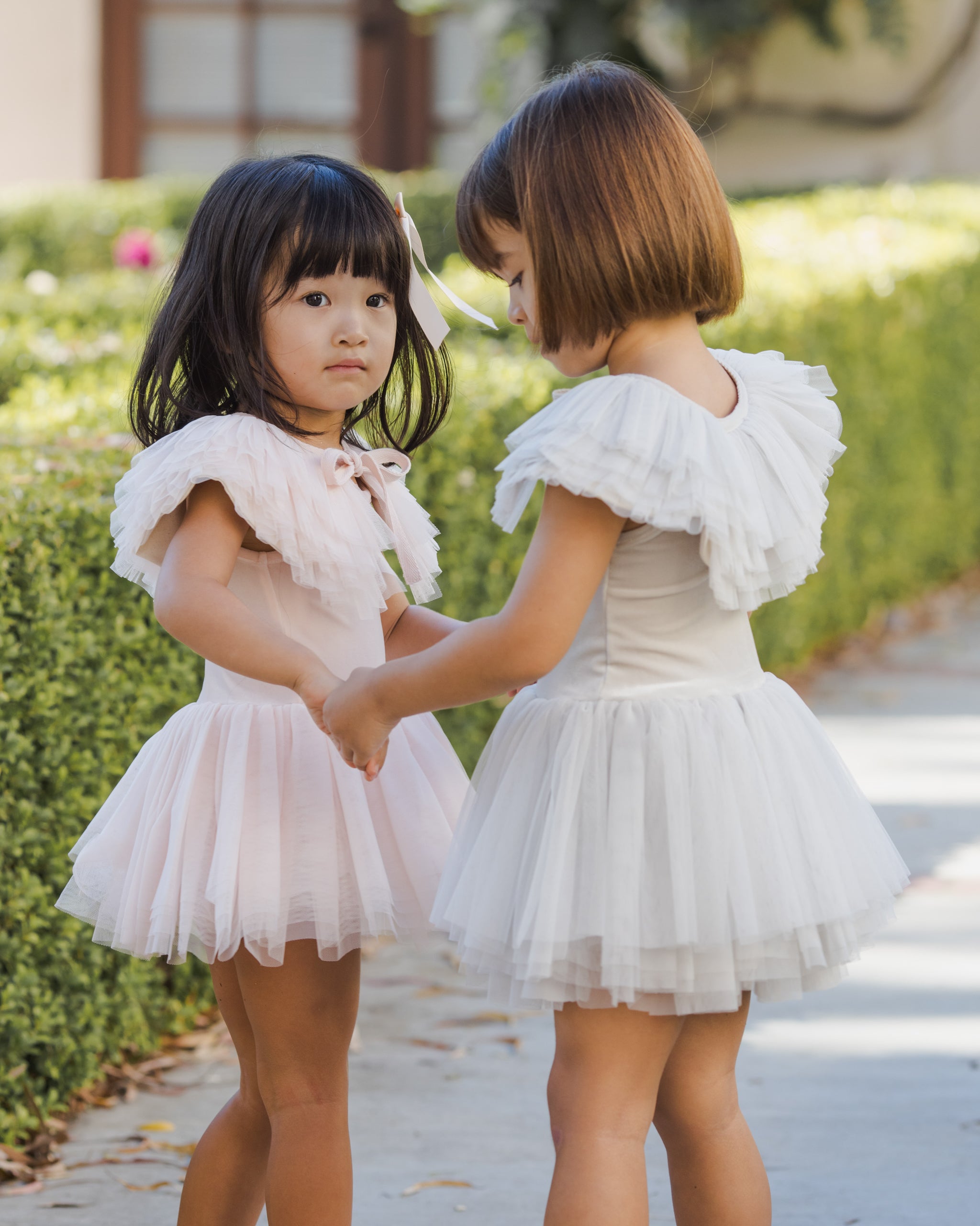 トップス Treat Girl's tulle frill jersey Ruffle Tulle Collar Blush – Noralee