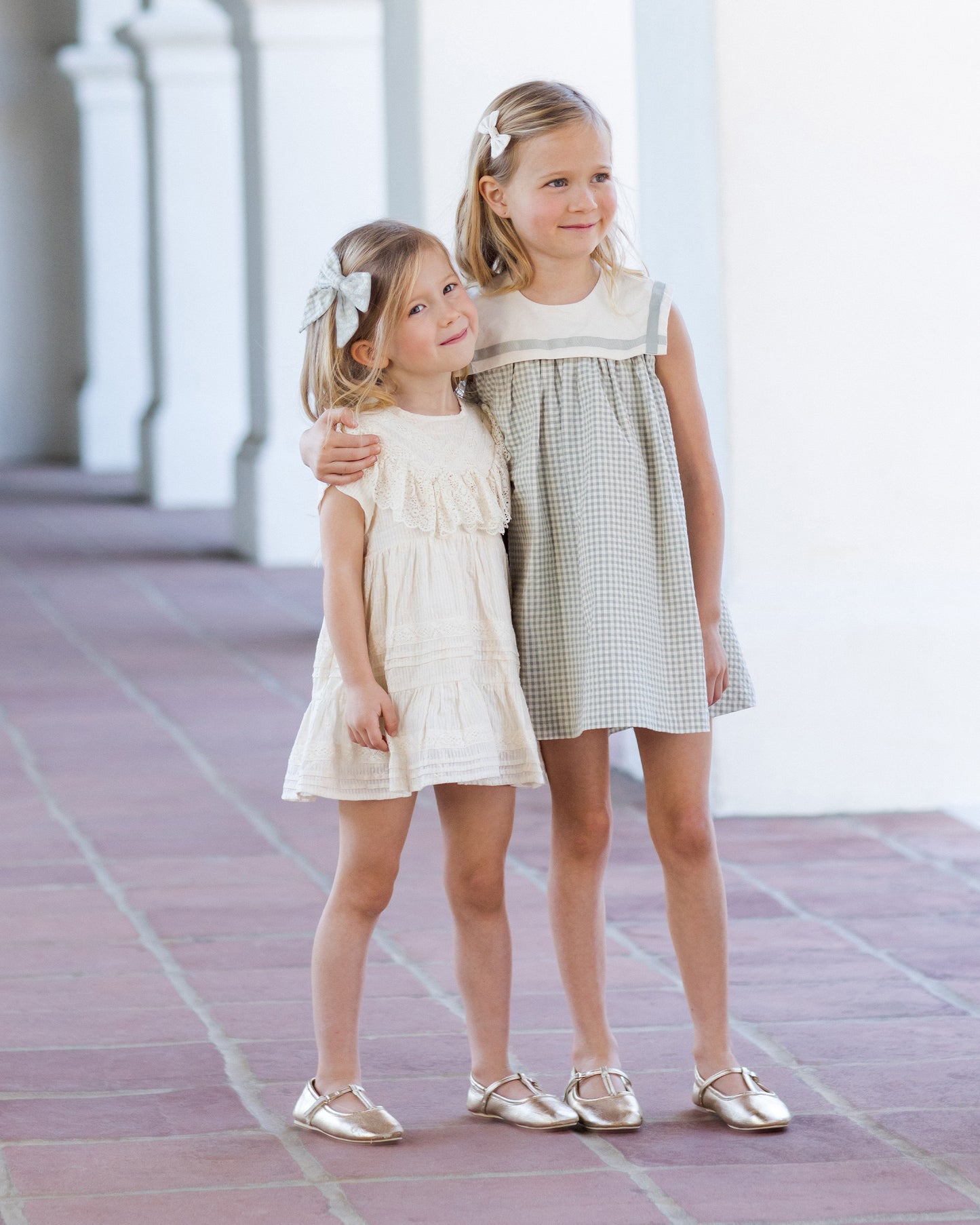 Norah Bow Eucalyptus Check - Rylee + Cru | Kids Clothes | Trendy Baby Clothes | Modern Infant Outfits |