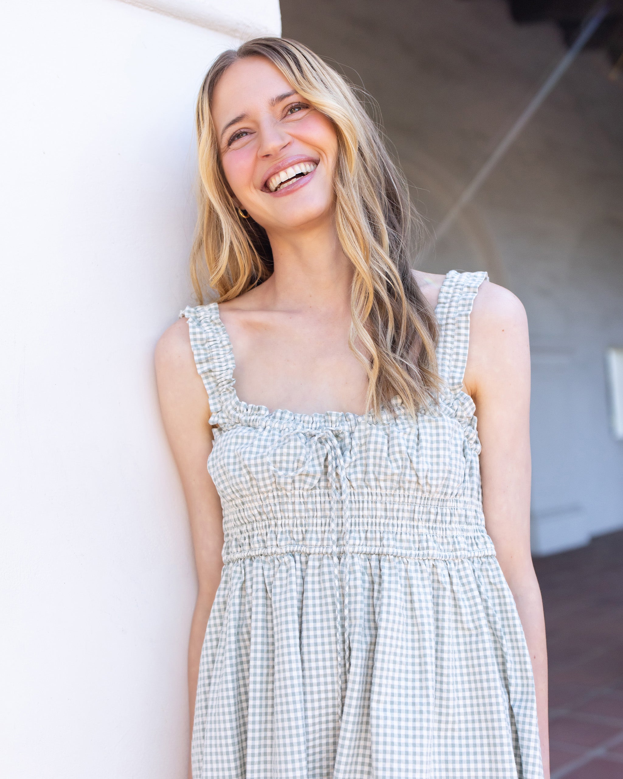 Women's Jane Dress Eucalyptus Check – Noralee