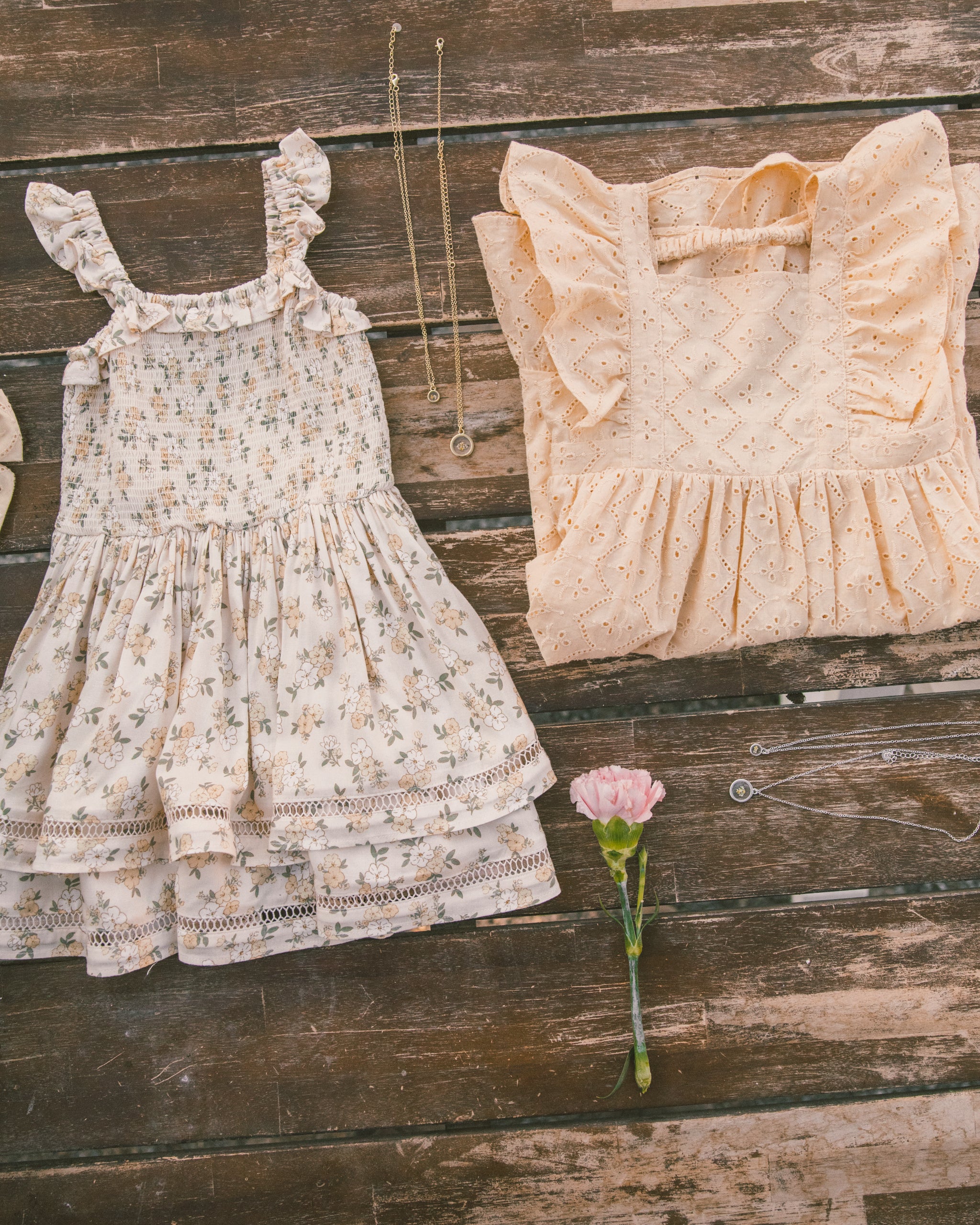 Lemon Meadow Necklace Mama + Mini Bundle Yellow Gold - Rylee + Cru | Kids Clothes | Trendy Baby Clothes | Modern Infant Outfits |