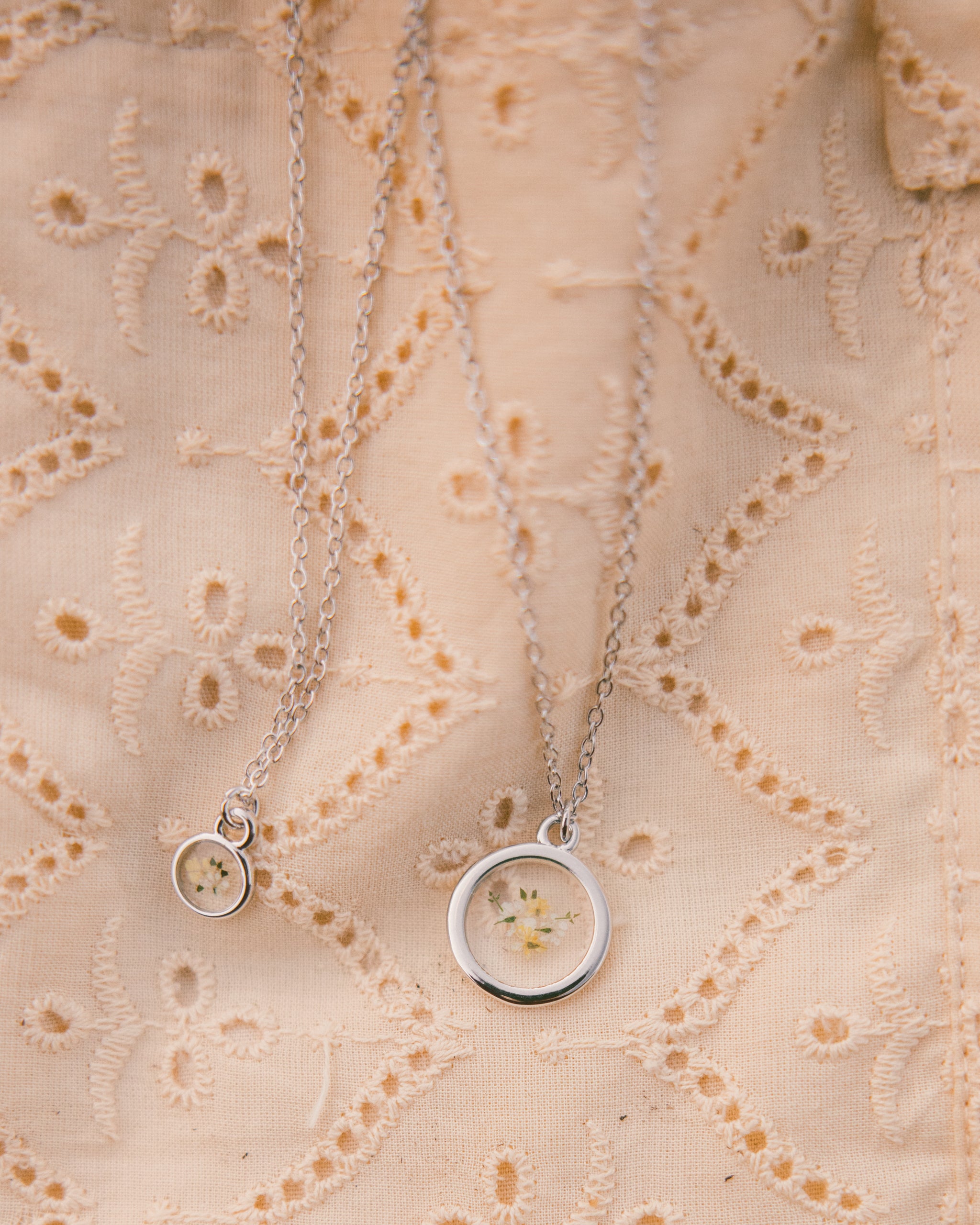 Lemon Meadow Necklace Mama + Mini Bundle White Gold - Rylee + Cru | Kids Clothes | Trendy Baby Clothes | Modern Infant Outfits |