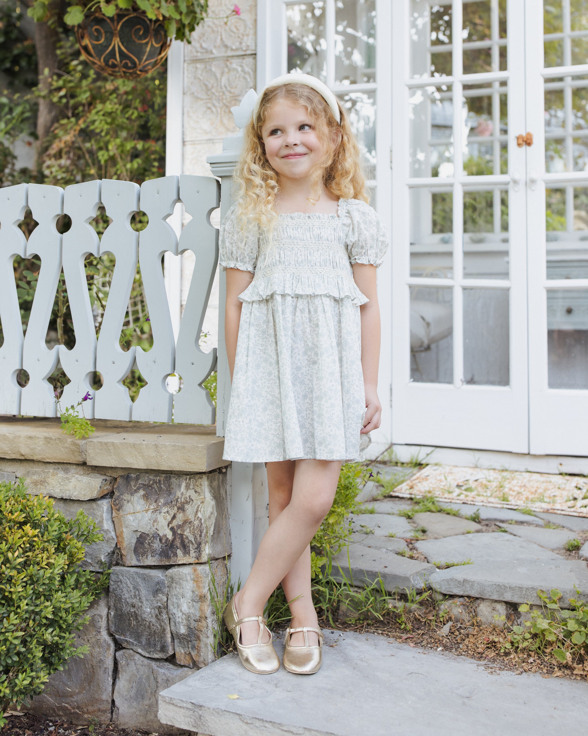Olivia Dress Sky Floral - Rylee + Cru | Kids Clothes | Trendy Baby Clothes | Modern Infant Outfits |