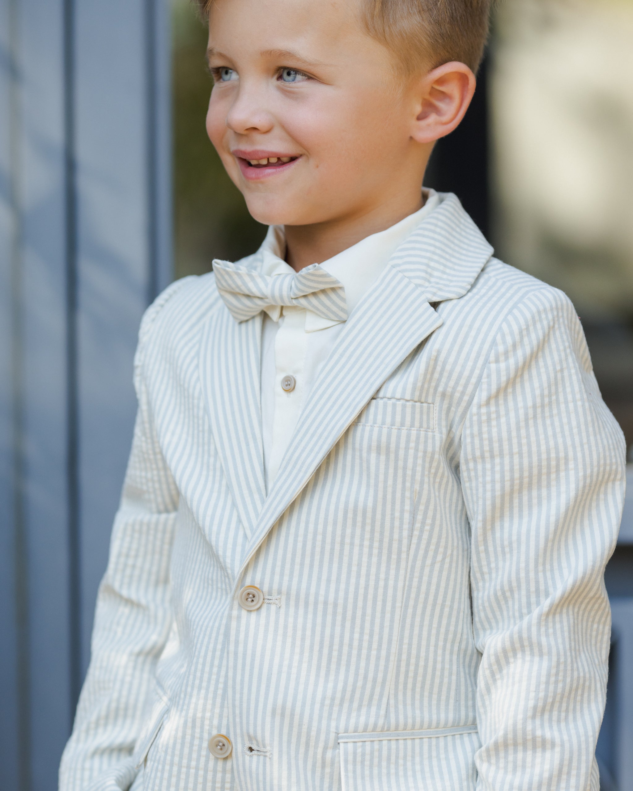 Bow Tie Sky Stripe Seersucker - Rylee + Cru | Kids Clothes | Trendy Baby Clothes | Modern Infant Outfits |