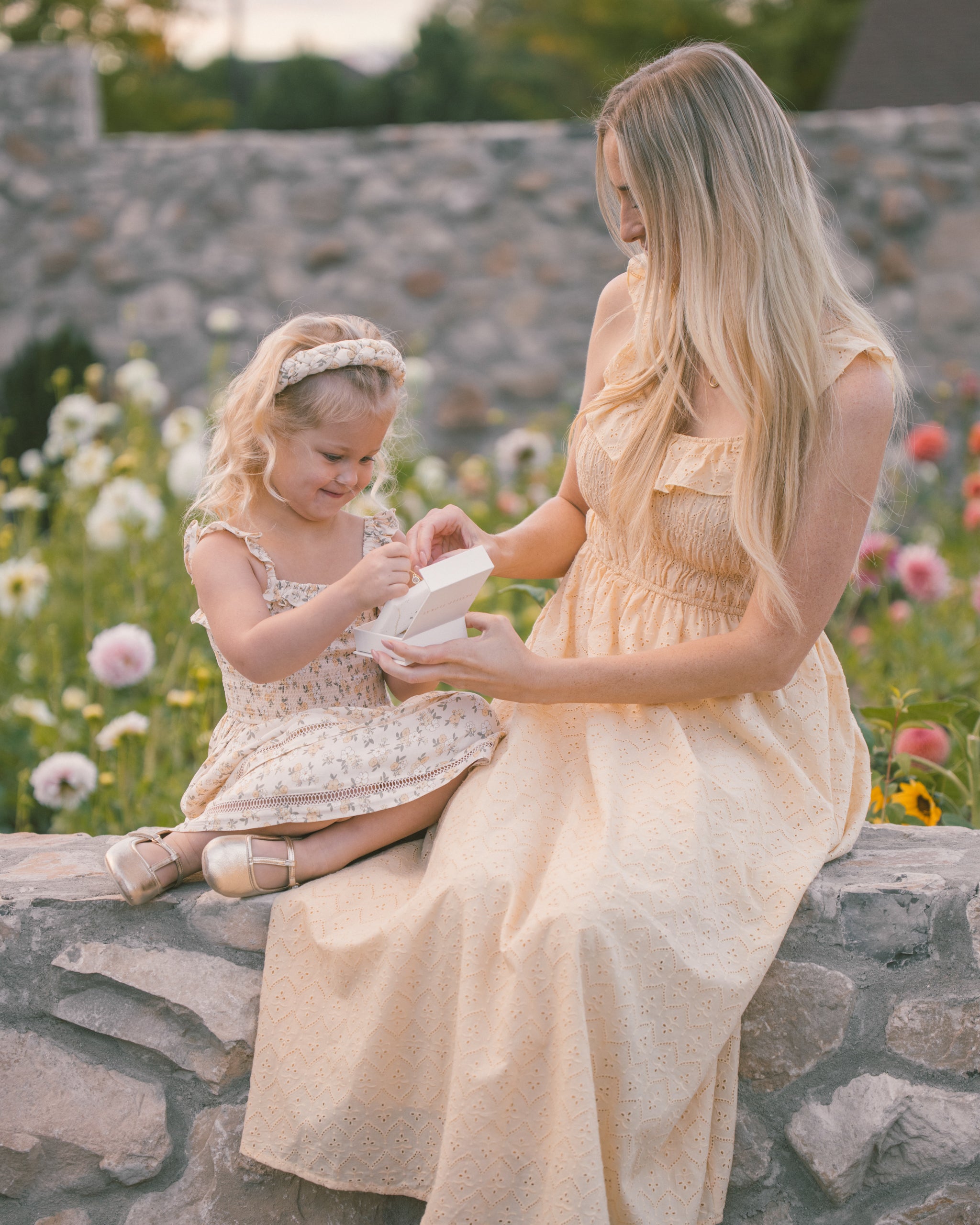 Lemon Meadow Necklace Mama + Mini Bundle Yellow Gold - Rylee + Cru | Kids Clothes | Trendy Baby Clothes | Modern Infant Outfits |
