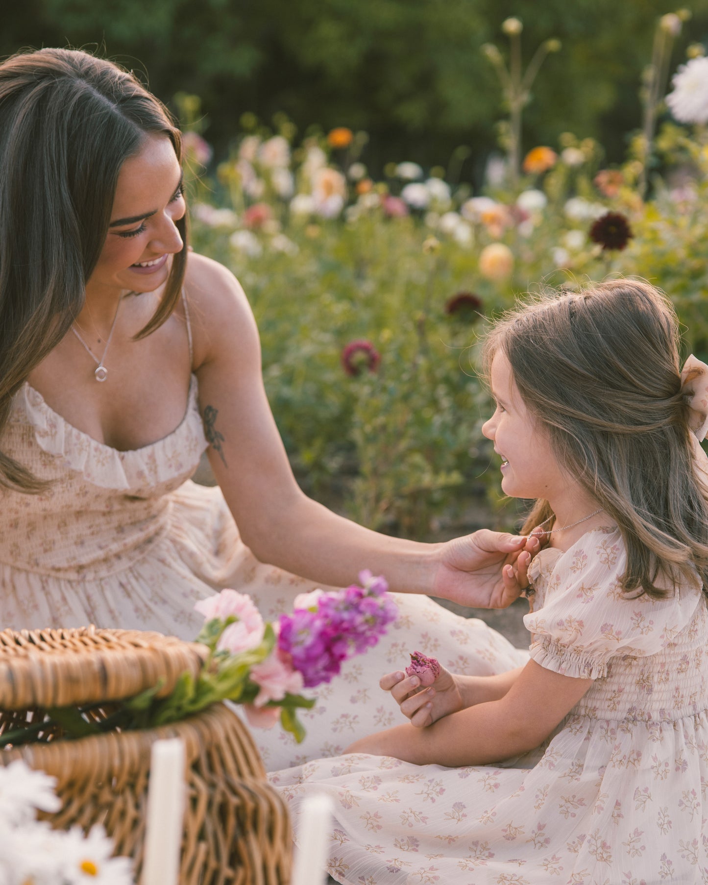 Petal Garden Necklace Mama White Gold - Rylee + Cru | Kids Clothes | Trendy Baby Clothes | Modern Infant Outfits |
