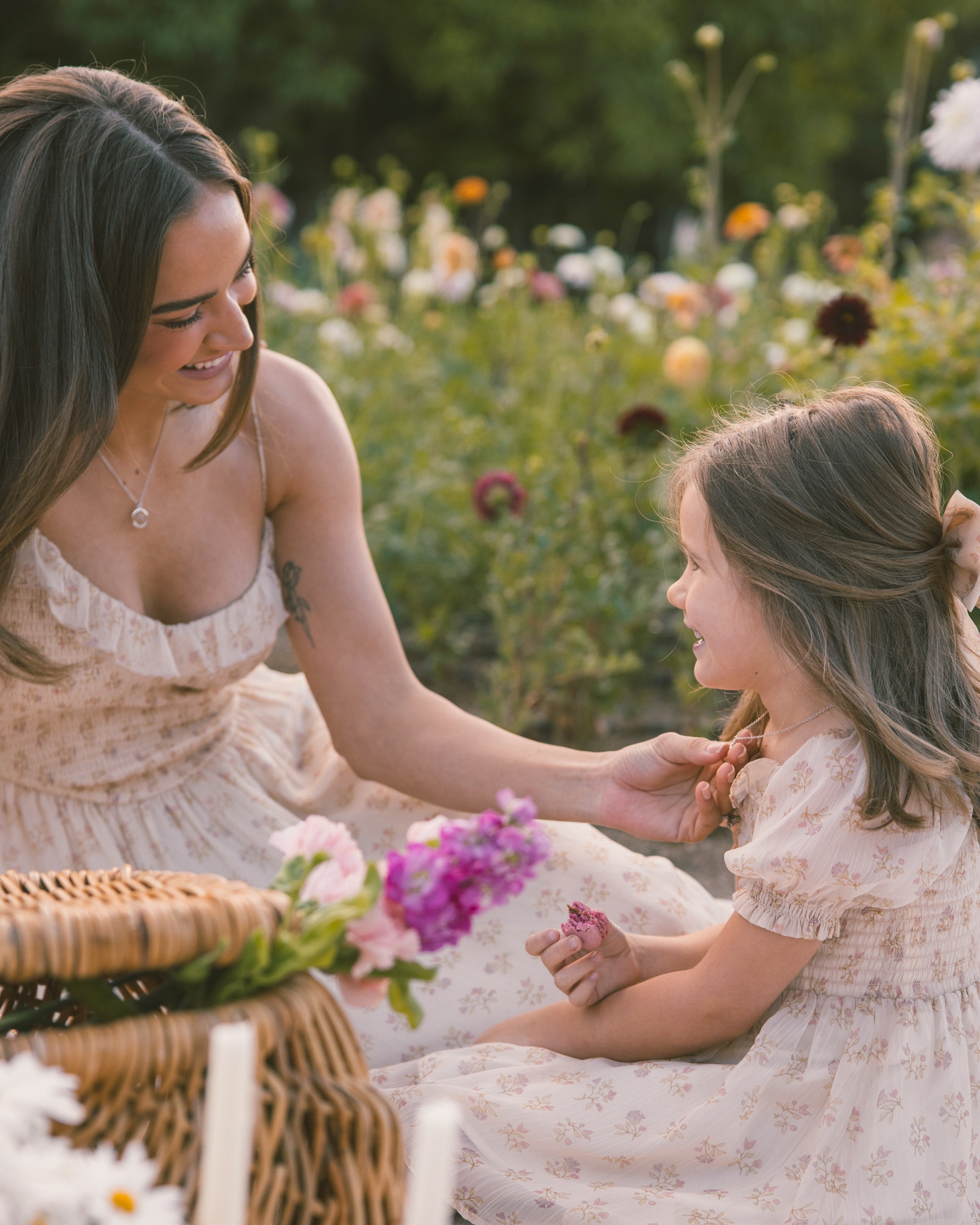 Petal Garden Necklace Mama White Gold - Rylee + Cru | Kids Clothes | Trendy Baby Clothes | Modern Infant Outfits |