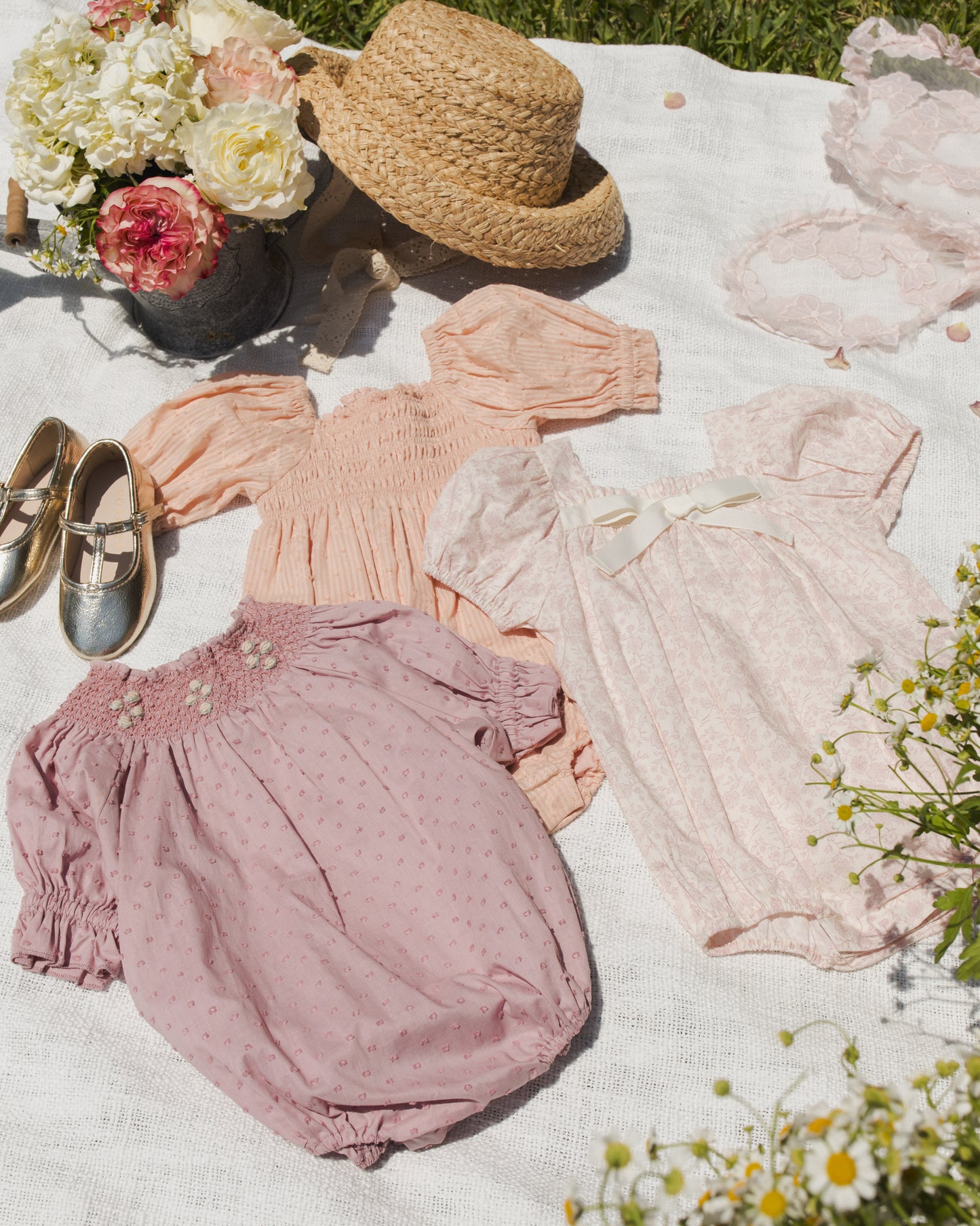 Hazel Romper Petal - Rylee + Cru | Kids Clothes | Trendy Baby Clothes | Modern Infant Outfits |