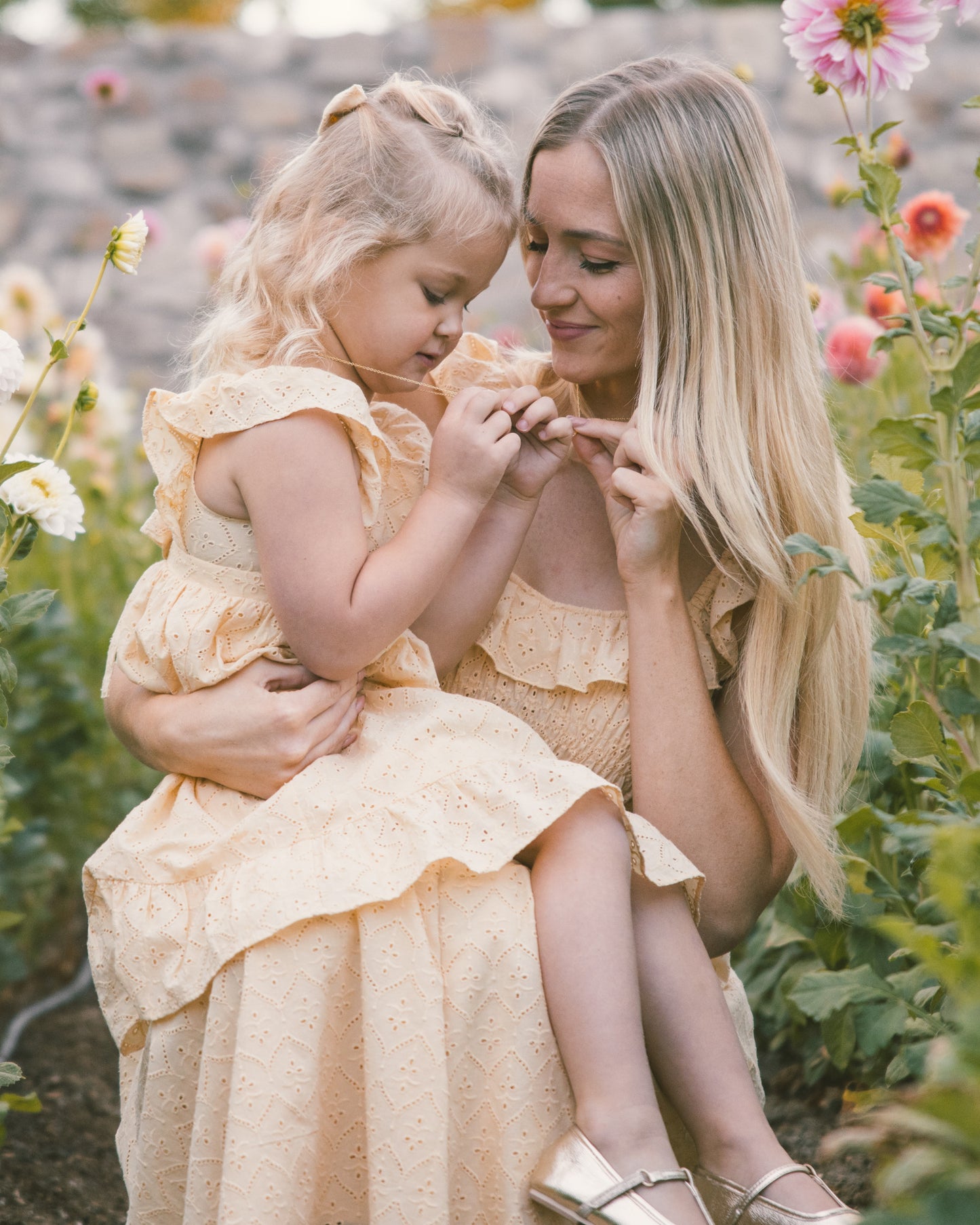 Lemon Meadow Necklace Mama + Mini Bundle Yellow Gold - Rylee + Cru | Kids Clothes | Trendy Baby Clothes | Modern Infant Outfits |