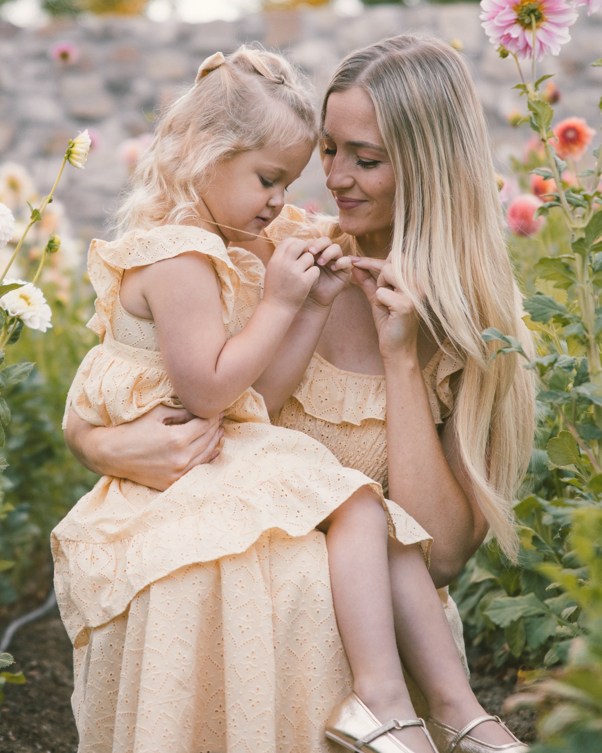 Lemon Meadow Necklace Mama + Mini Bundle Yellow Gold - Rylee + Cru | Kids Clothes | Trendy Baby Clothes | Modern Infant Outfits |