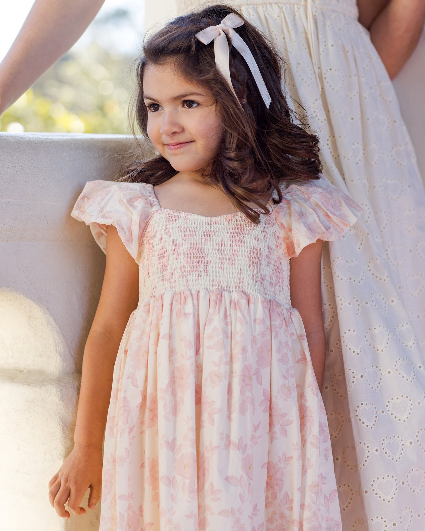 Satin Ribbon Bows Pearl, Ivory, Mist - Rylee + Cru | Kids Clothes | Trendy Baby Clothes | Modern Infant Outfits |