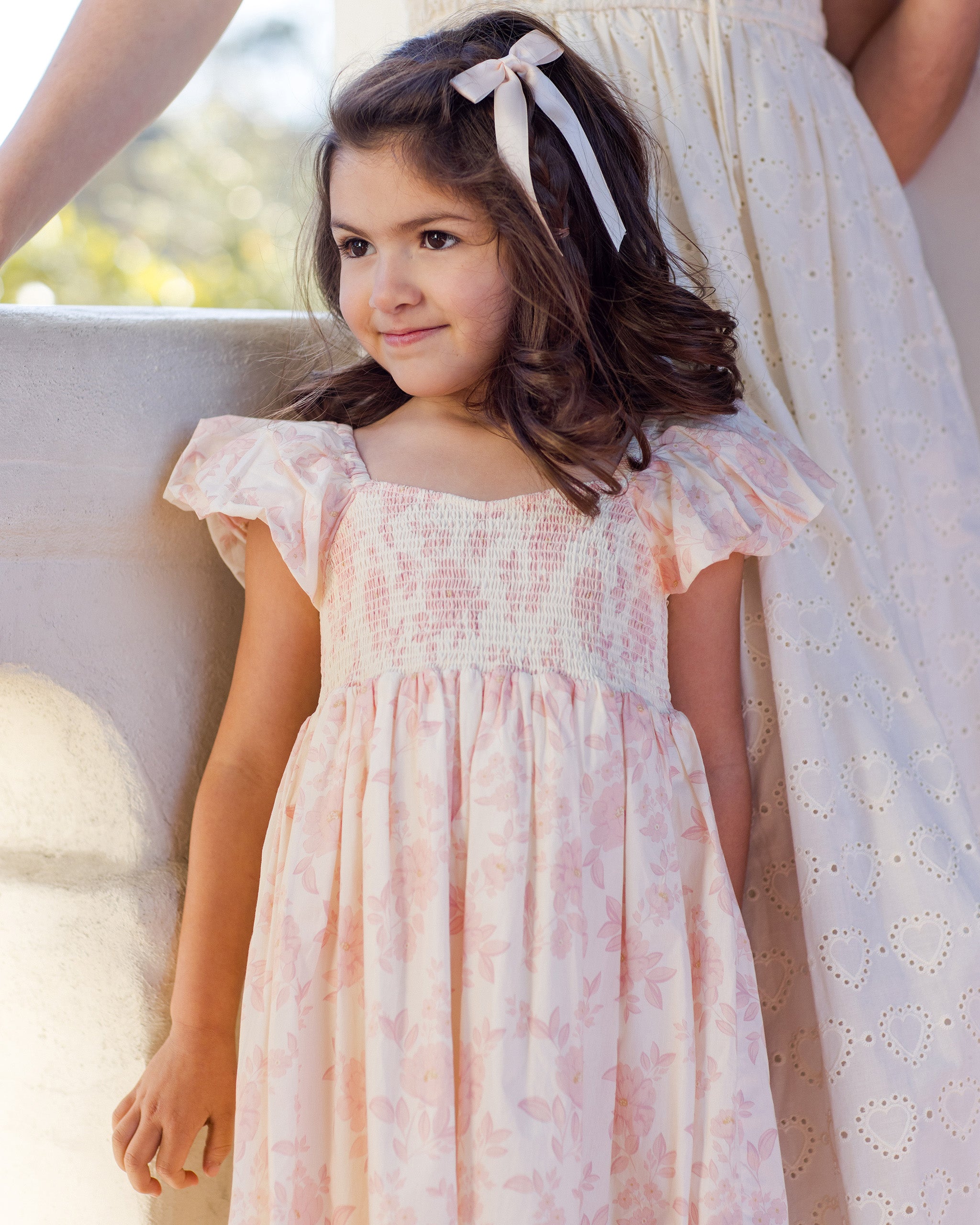 Satin Ribbon Bows Pearl, Ivory, Mist - Rylee + Cru | Kids Clothes | Trendy Baby Clothes | Modern Infant Outfits |