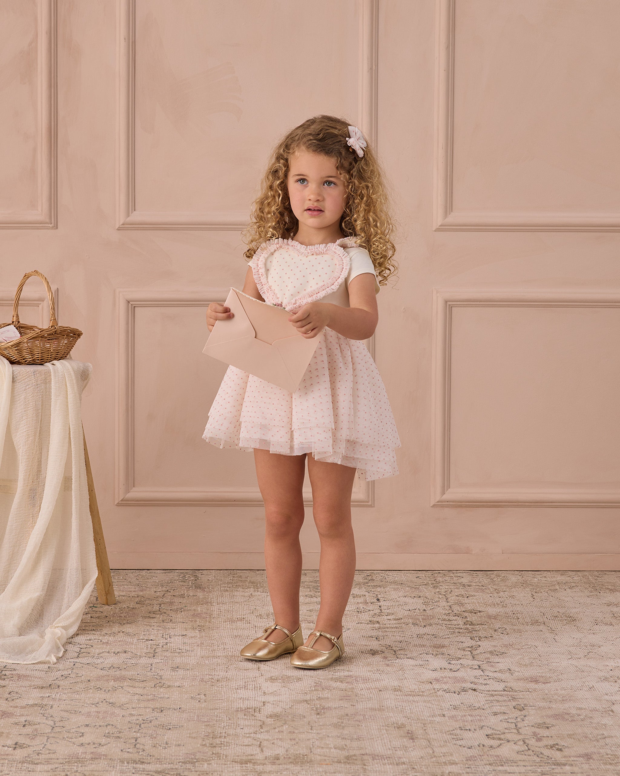 颤动薄纱夹 |粉色圆点