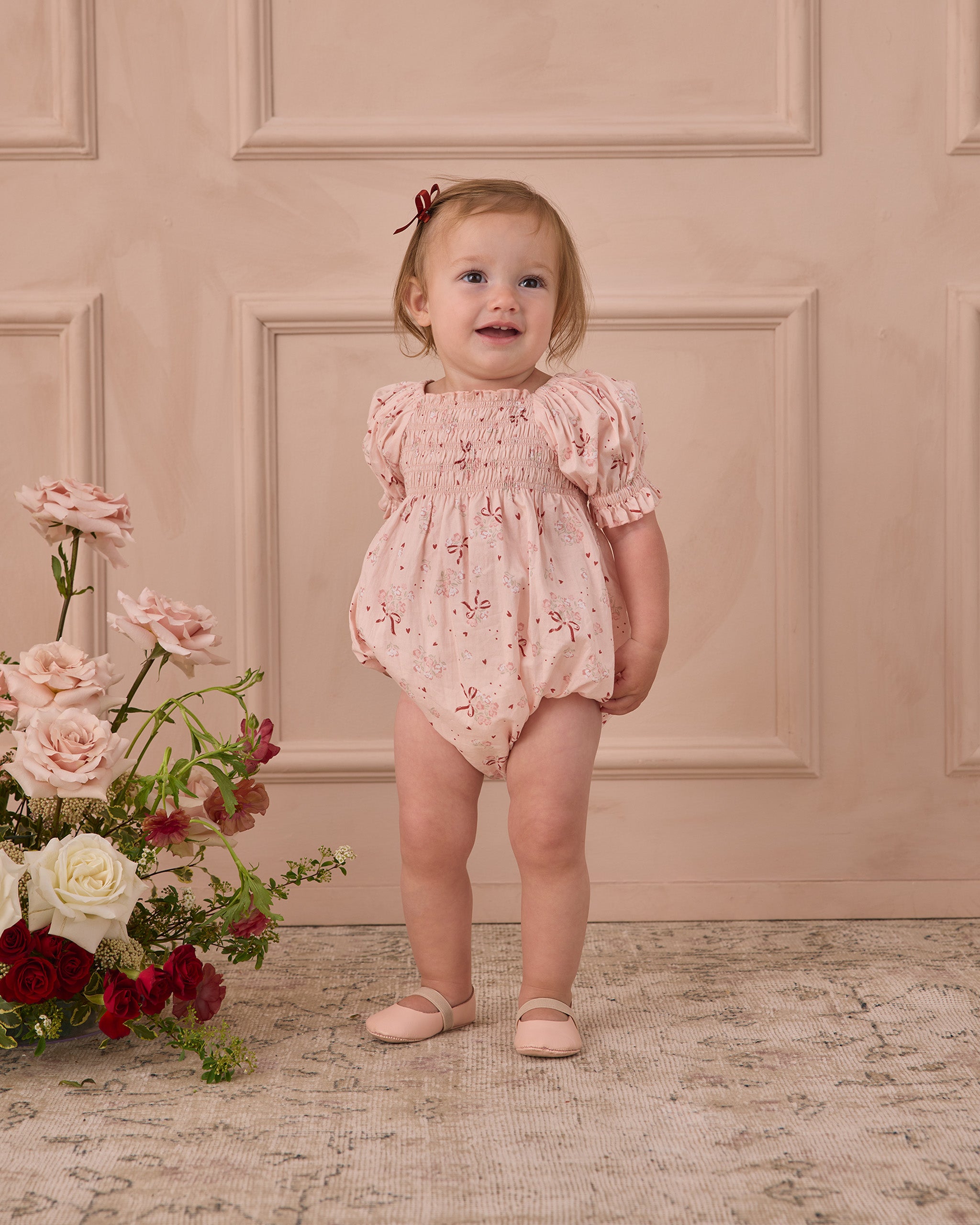 極美品 タグ付 NORA FLOWER EMBROIDERY ROMPERS Noralee - Girls - Rompers