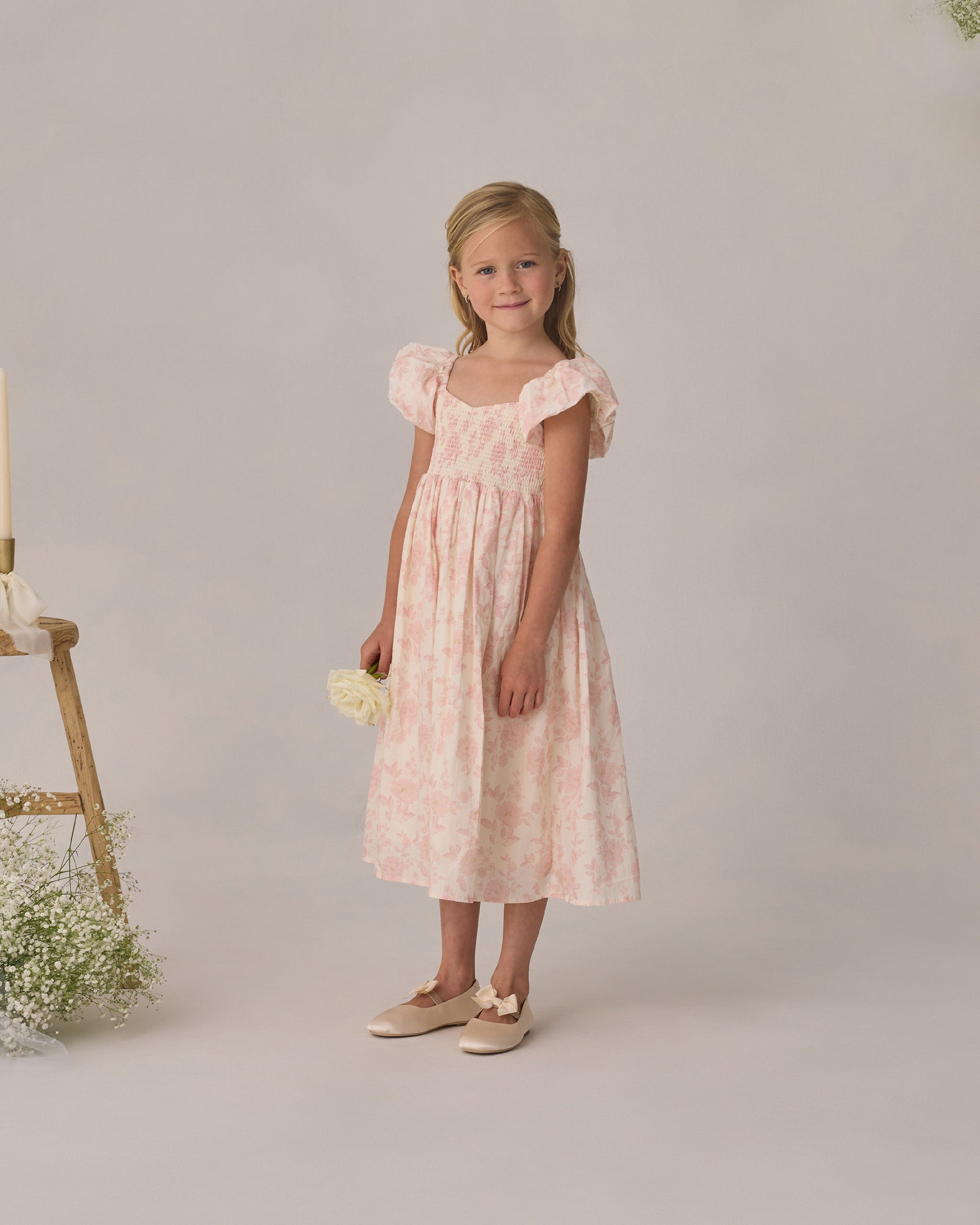 Hazel Dress Blush English Rose - Rylee + Cru | Kids Clothes | Trendy Baby Clothes | Modern Infant Outfits |