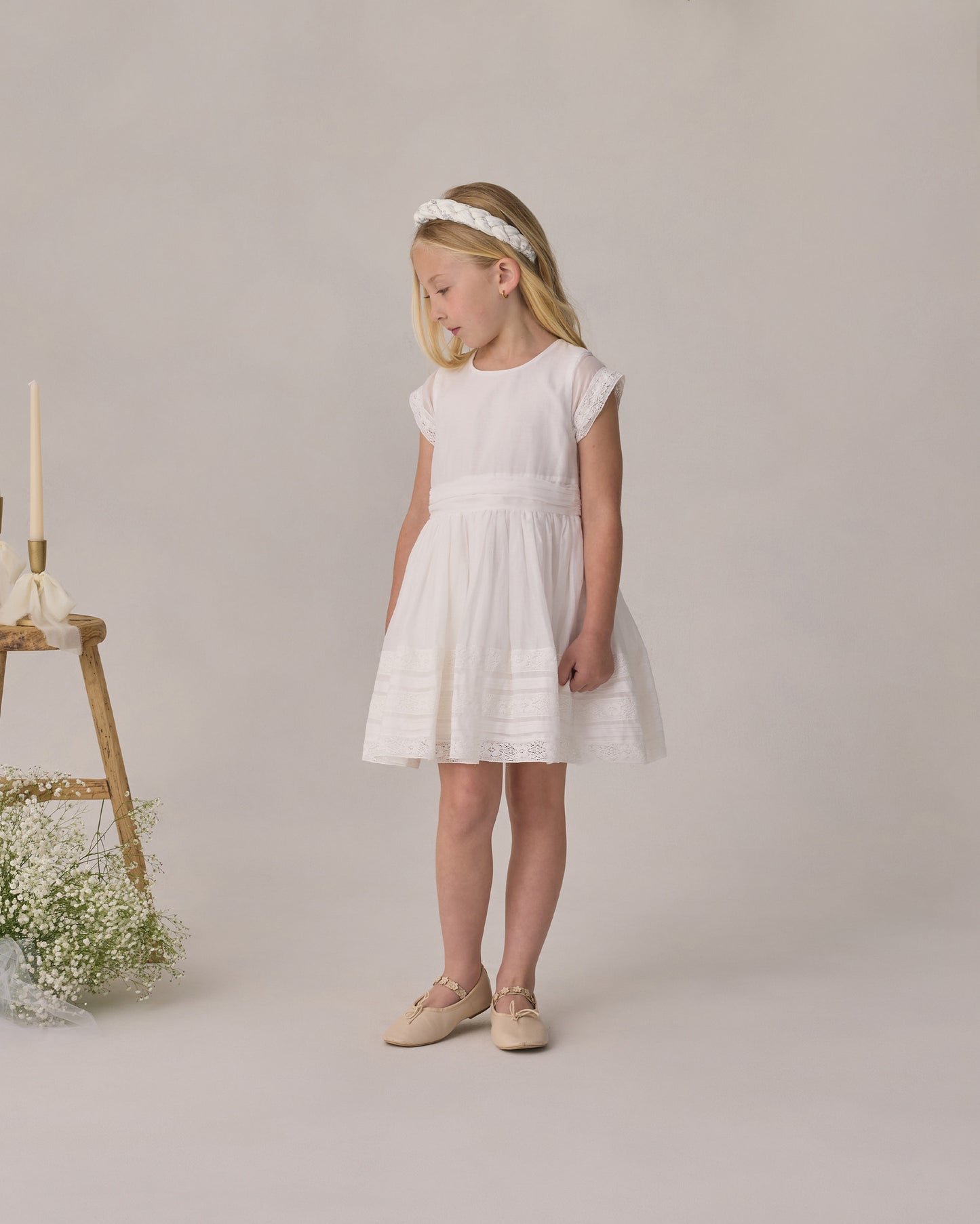 Dahlia Dress White - Rylee + Cru | Kids Clothes | Trendy Baby Clothes | Modern Infant Outfits |