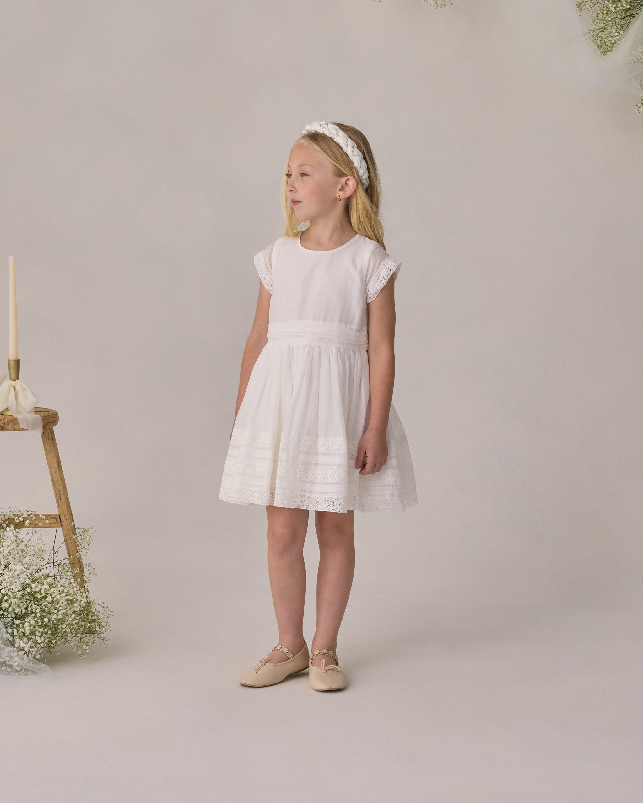 dahlia midi dress in ivory elliatt Dahlia Dress White – Noralee