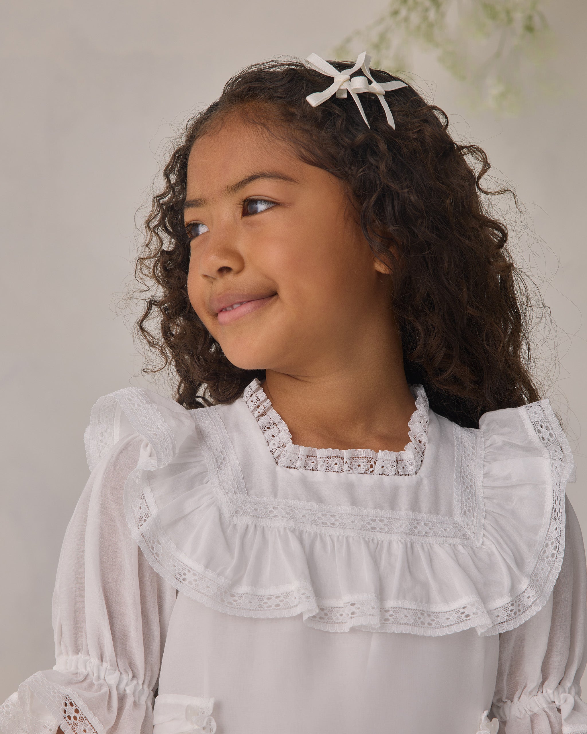 Mini Satin Ribbon Bows Pearl, Ivory - Rylee + Cru | Kids Clothes | Trendy Baby Clothes | Modern Infant Outfits |