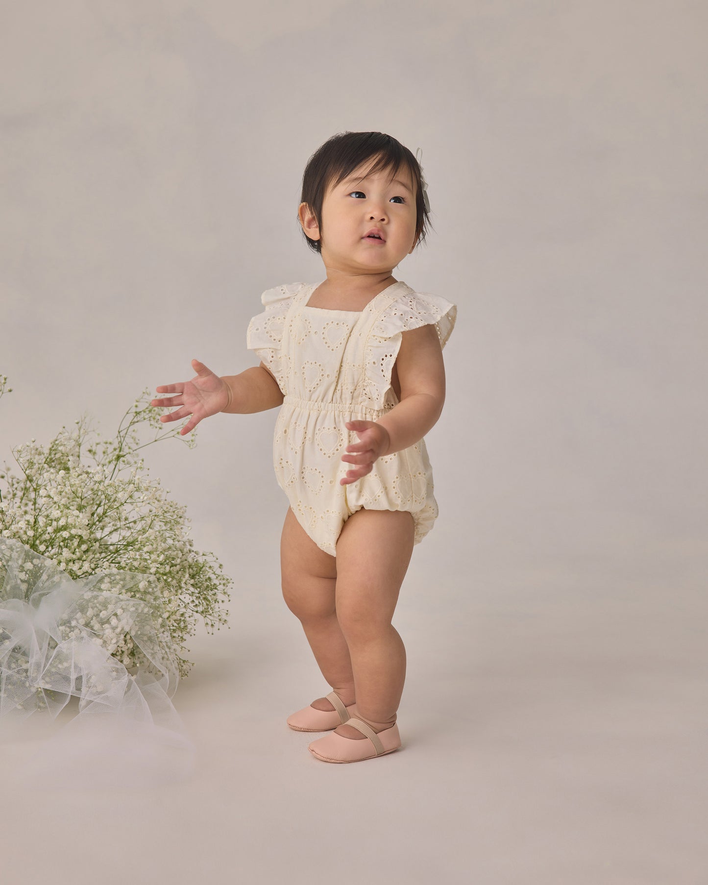 Lucy Romper Ivory - Rylee + Cru | Kids Clothes | Trendy Baby Clothes | Modern Infant Outfits |