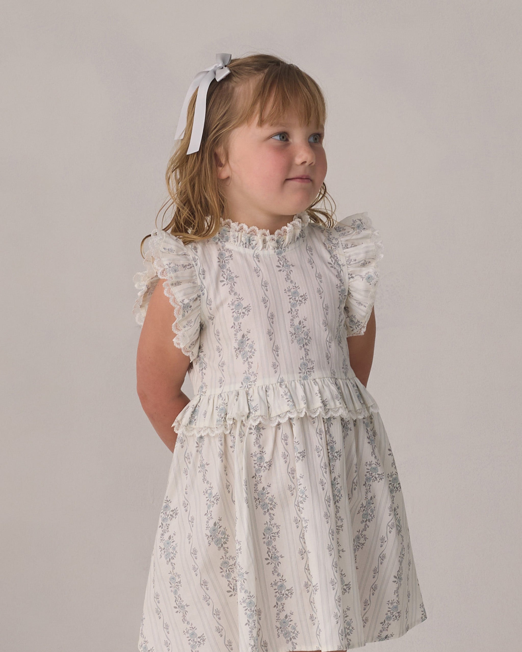 Satin Ribbon Bows Pearl, Ivory, Mist - Rylee + Cru | Kids Clothes | Trendy Baby Clothes | Modern Infant Outfits |