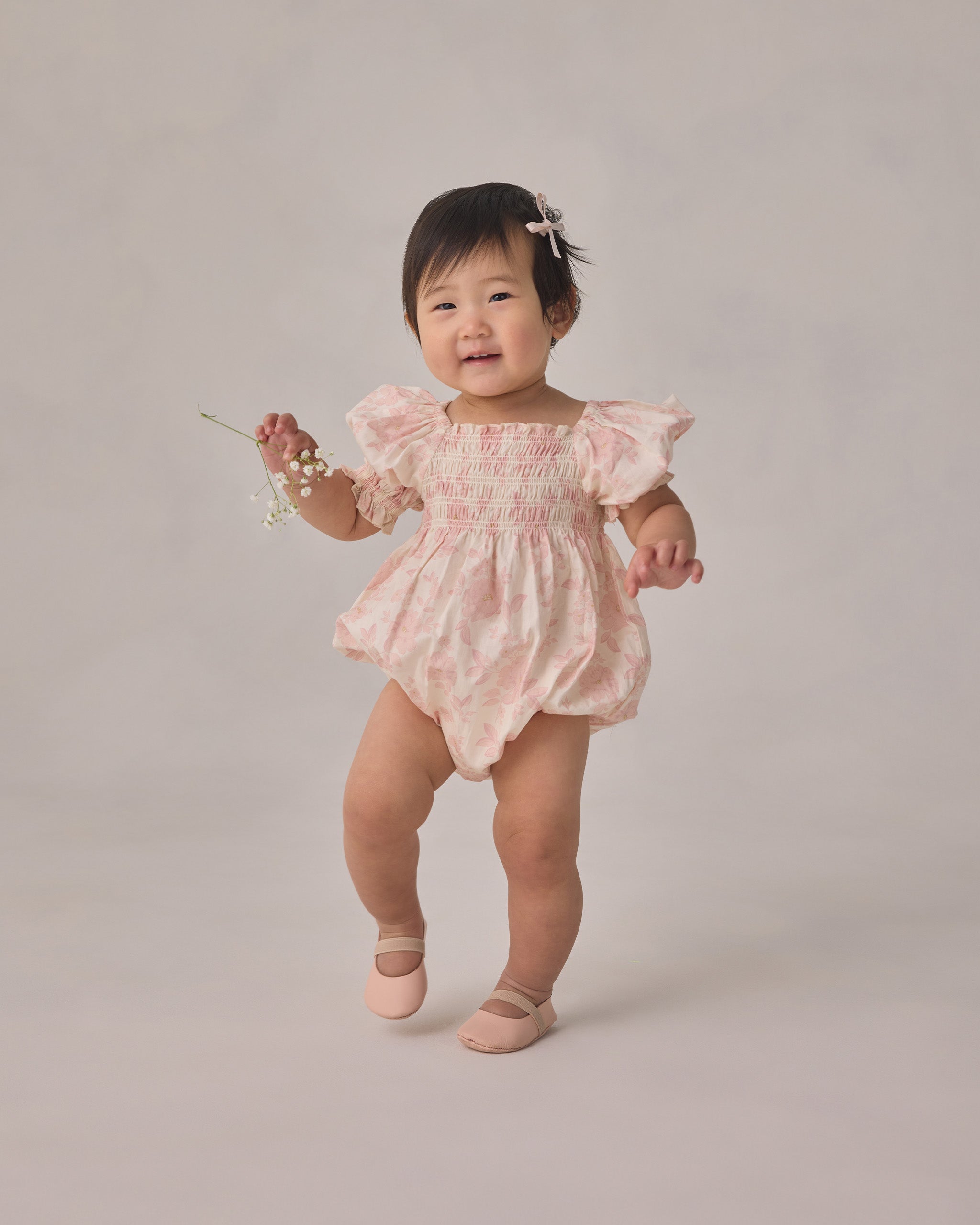 Hazel Romper Blush English Rose - Rylee + Cru | Kids Clothes | Trendy Baby Clothes | Modern Infant Outfits |