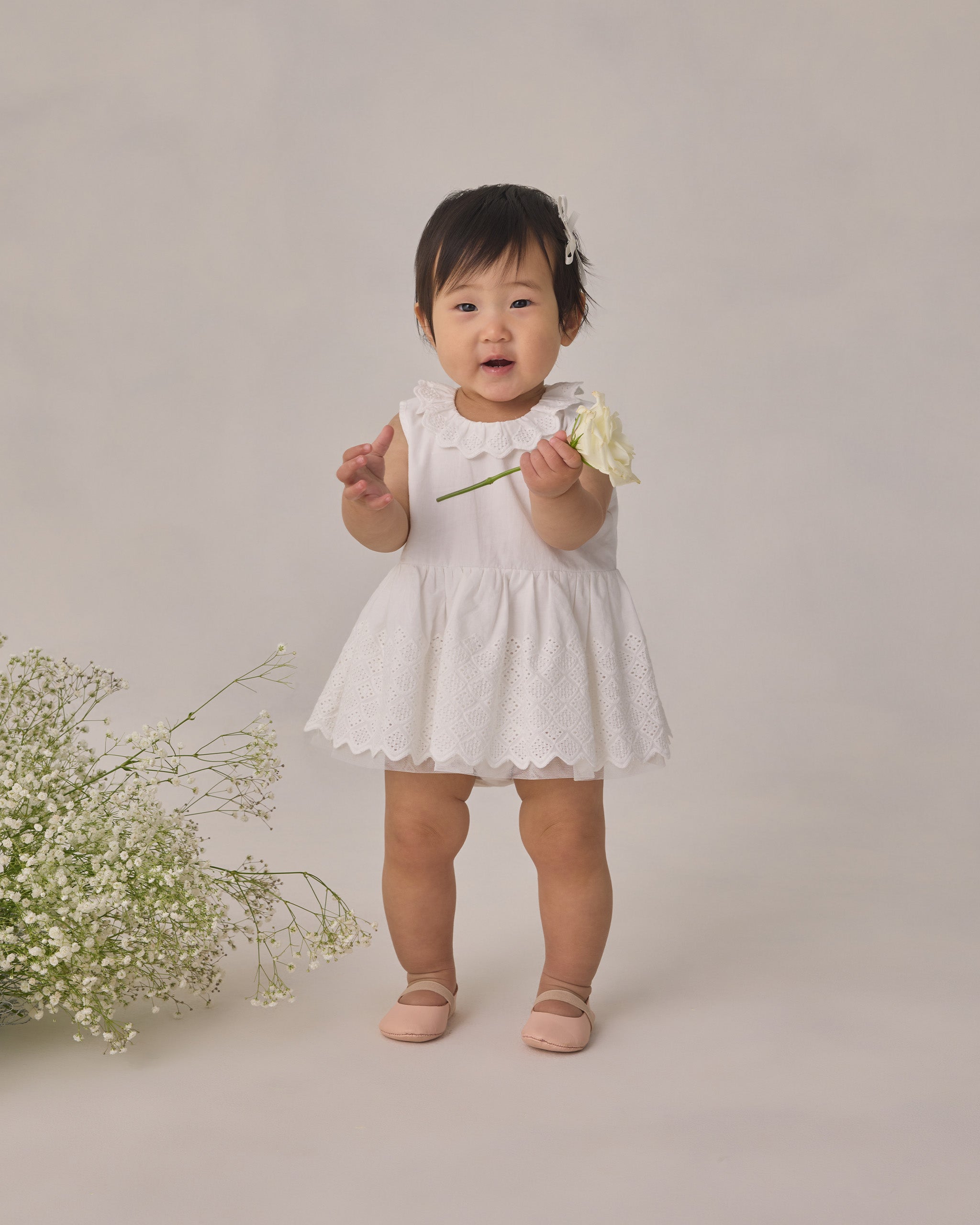 Georgia Dress White - Rylee + Cru | Kids Clothes | Trendy Baby Clothes | Modern Infant Outfits |