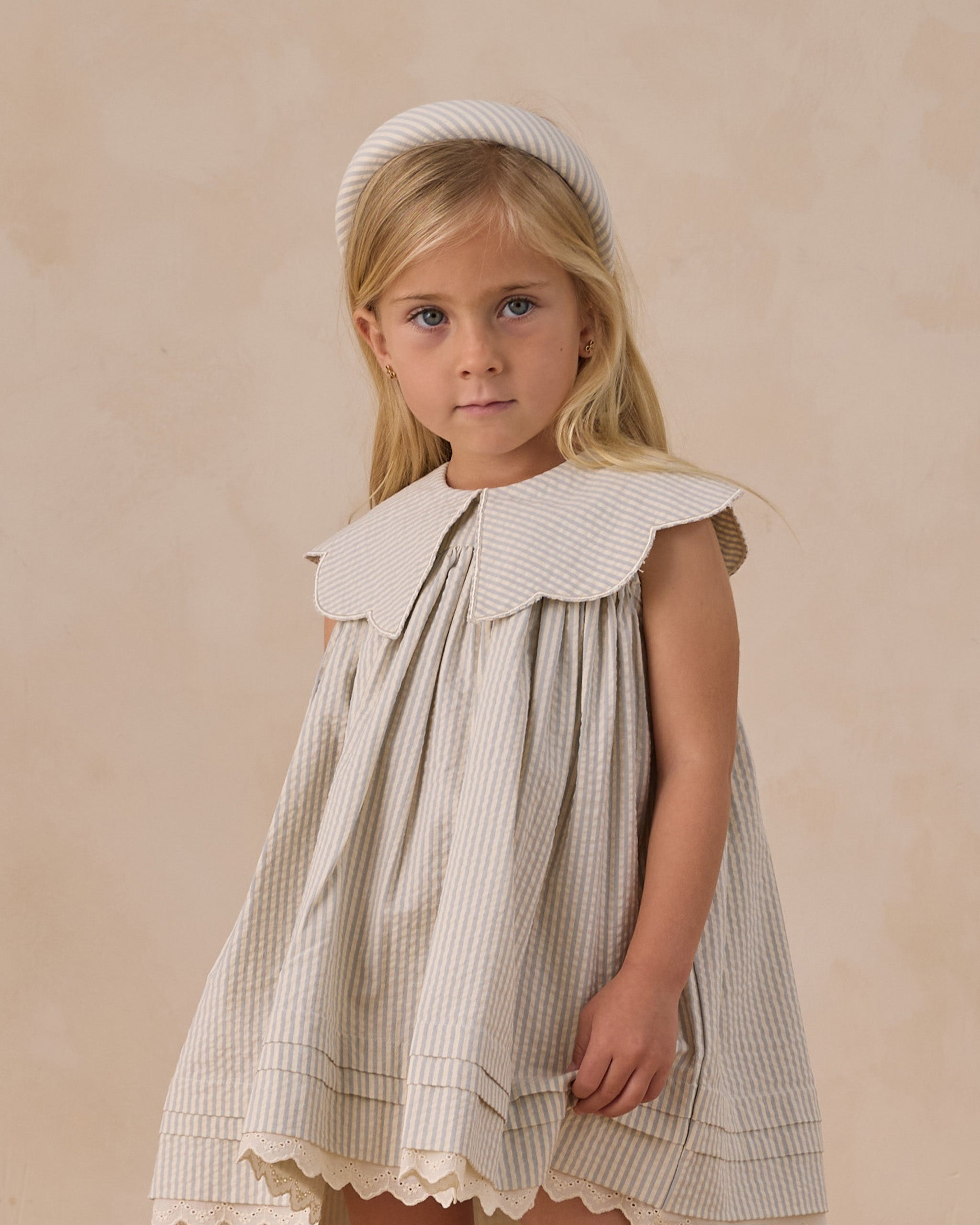 Padded Headband Sky Stripe Seersucker - Rylee + Cru | Kids Clothes | Trendy Baby Clothes | Modern Infant Outfits |
