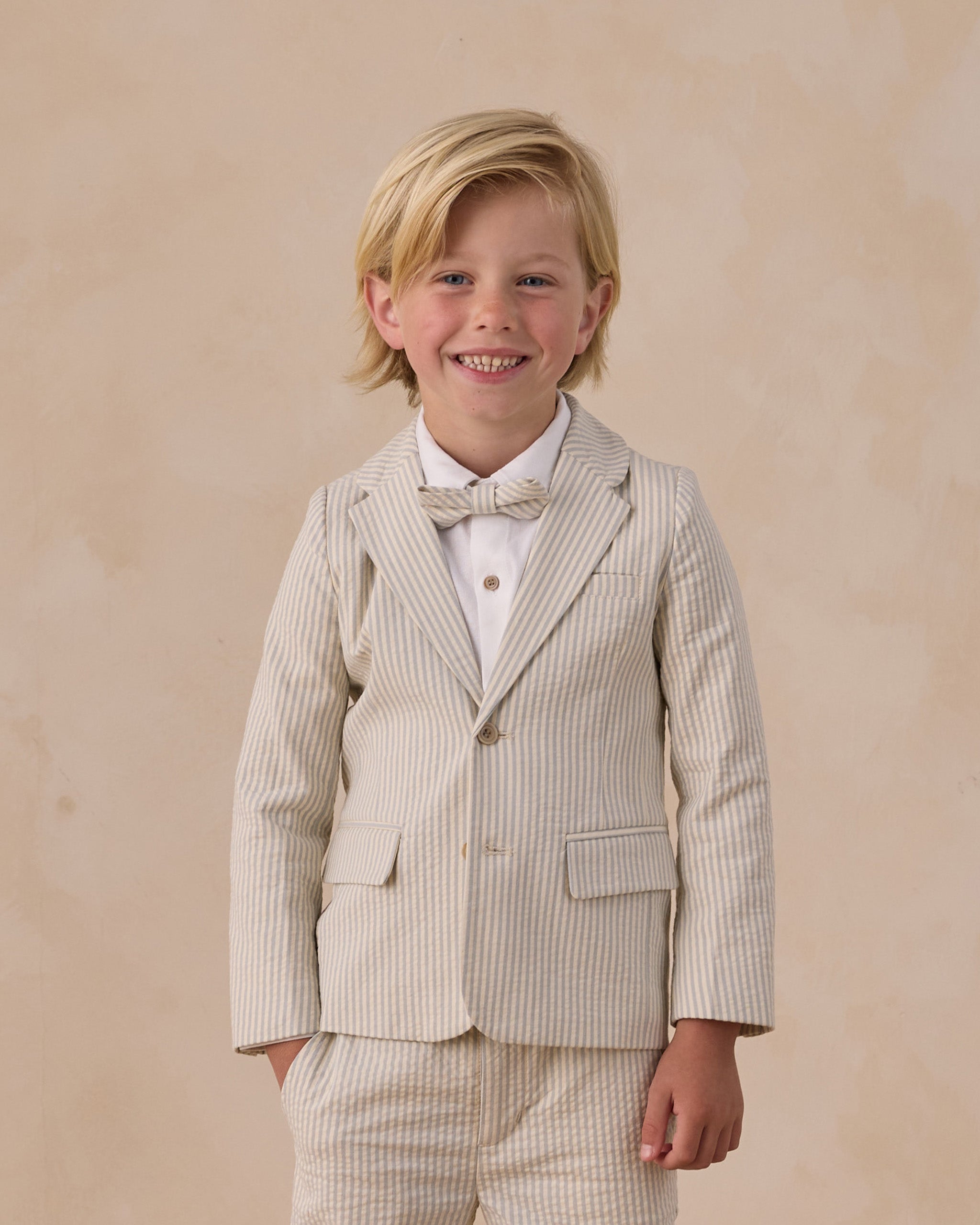 Bow Tie Sky Stripe Seersucker - Rylee + Cru | Kids Clothes | Trendy Baby Clothes | Modern Infant Outfits |