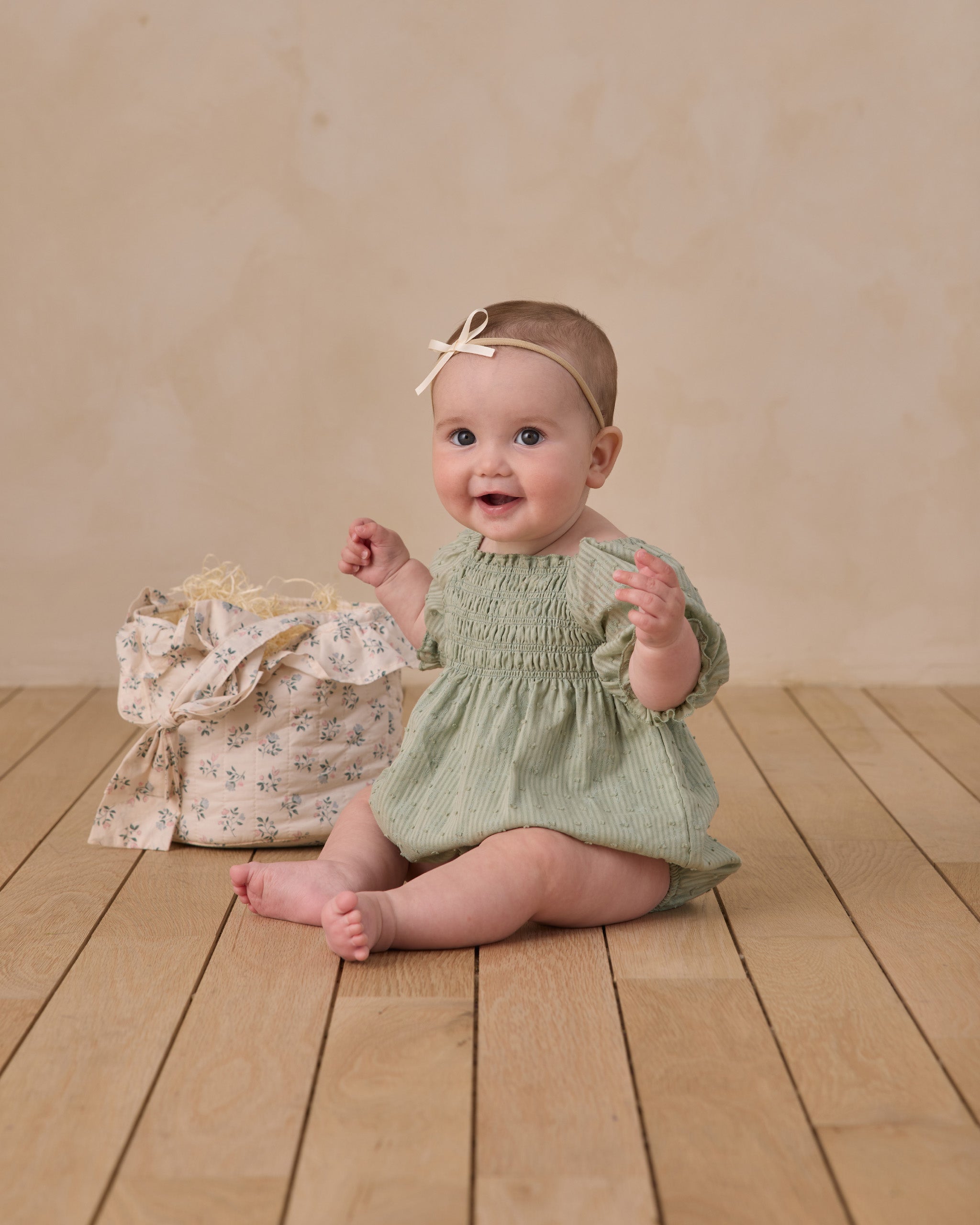 Hazel Romper Eucalyptus - Rylee + Cru | Kids Clothes | Trendy Baby Clothes | Modern Infant Outfits |