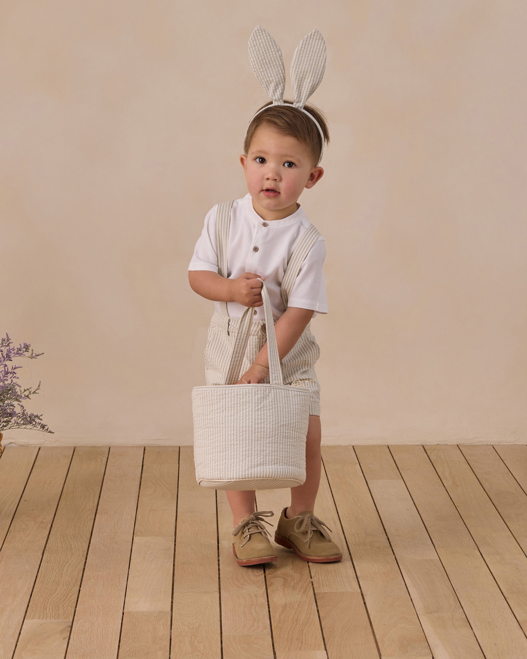 Easter Basket Sky Stripe Seersucker - Rylee + Cru | Kids Clothes | Trendy Baby Clothes | Modern Infant Outfits |