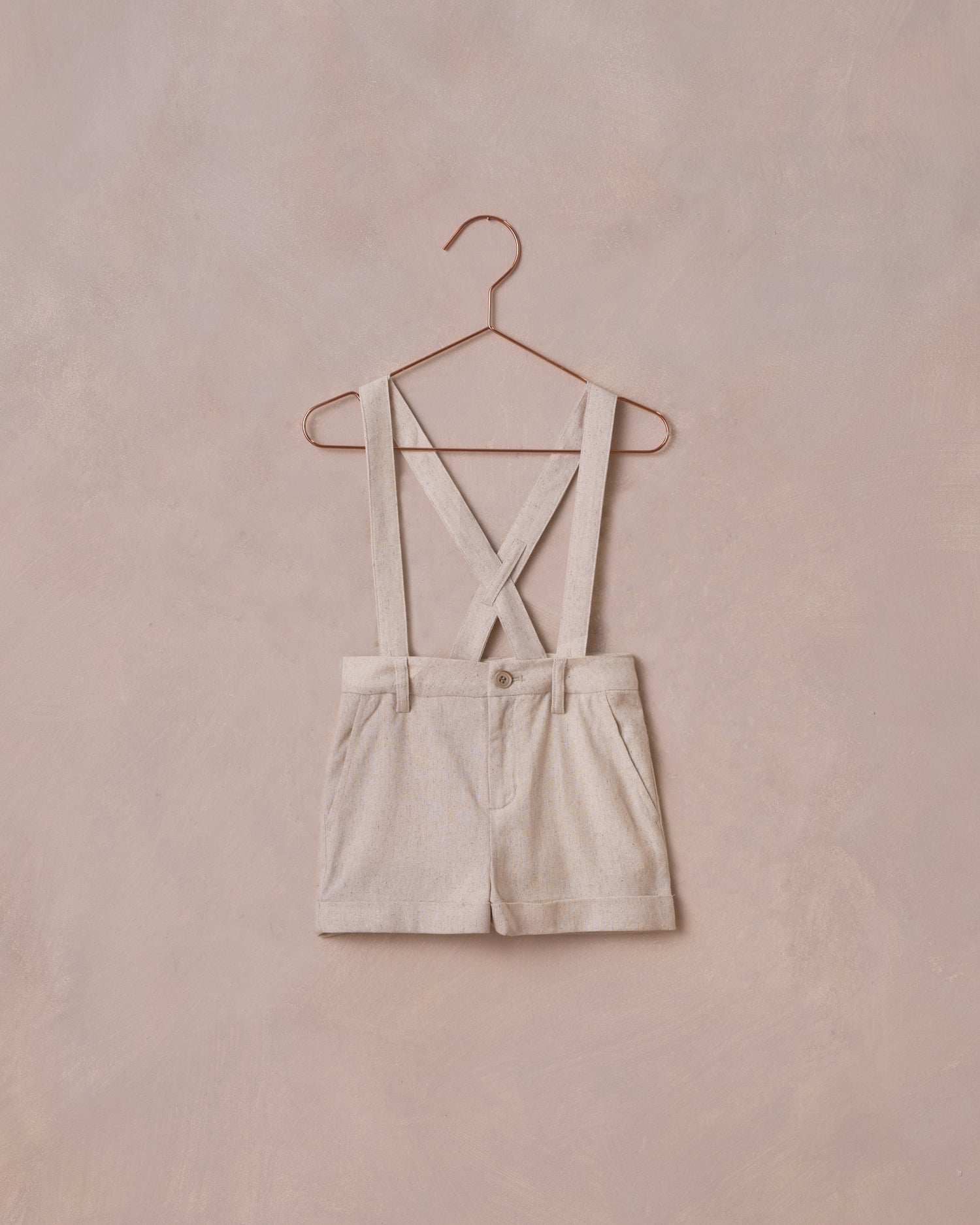 Analogie Linen Suspender Shorts - Clear Blue main image 0