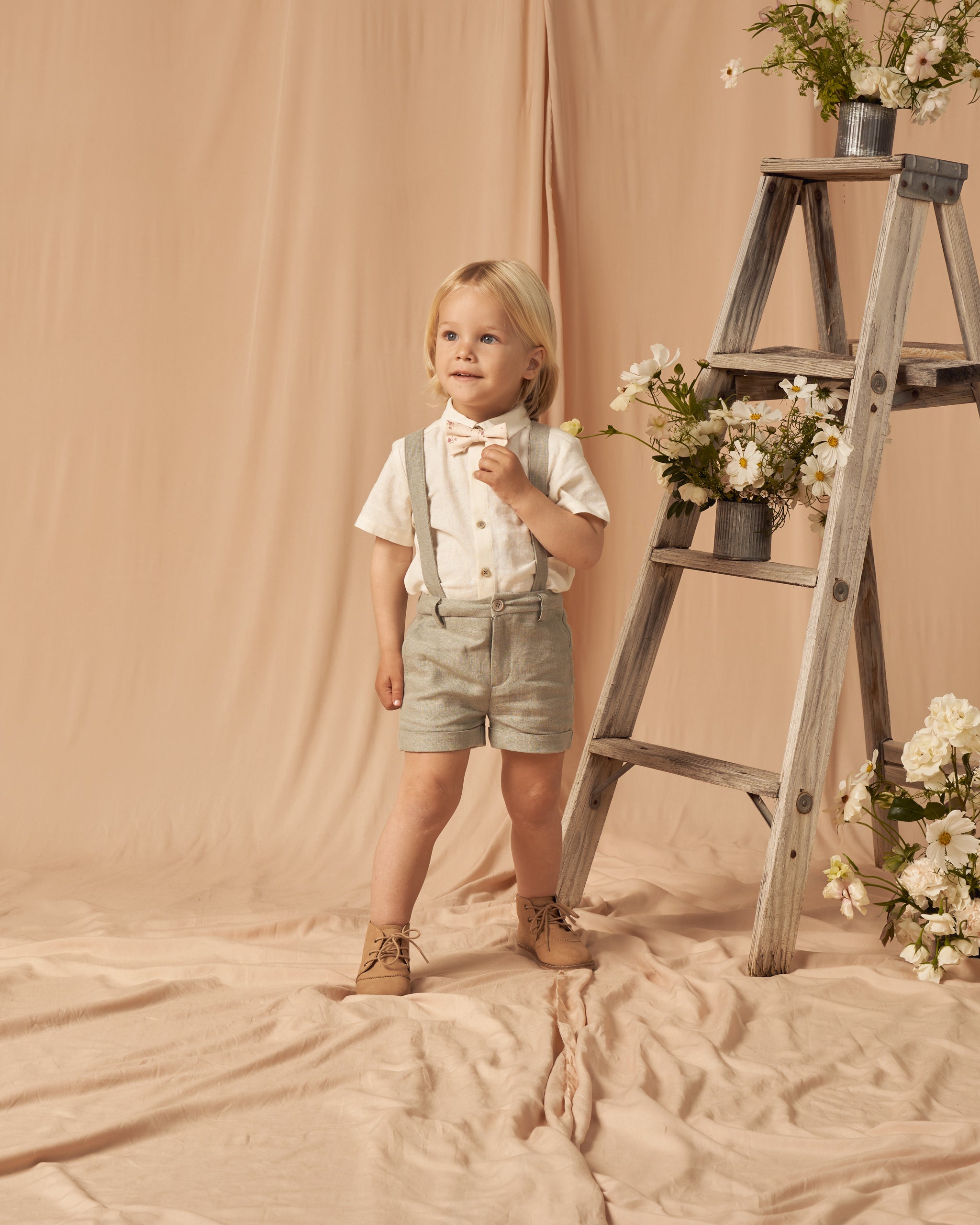 Suspender Short || Sage - Rylee + Cru | Kids Clothes | Trendy Baby Clothes | Modern Infant Outfits |