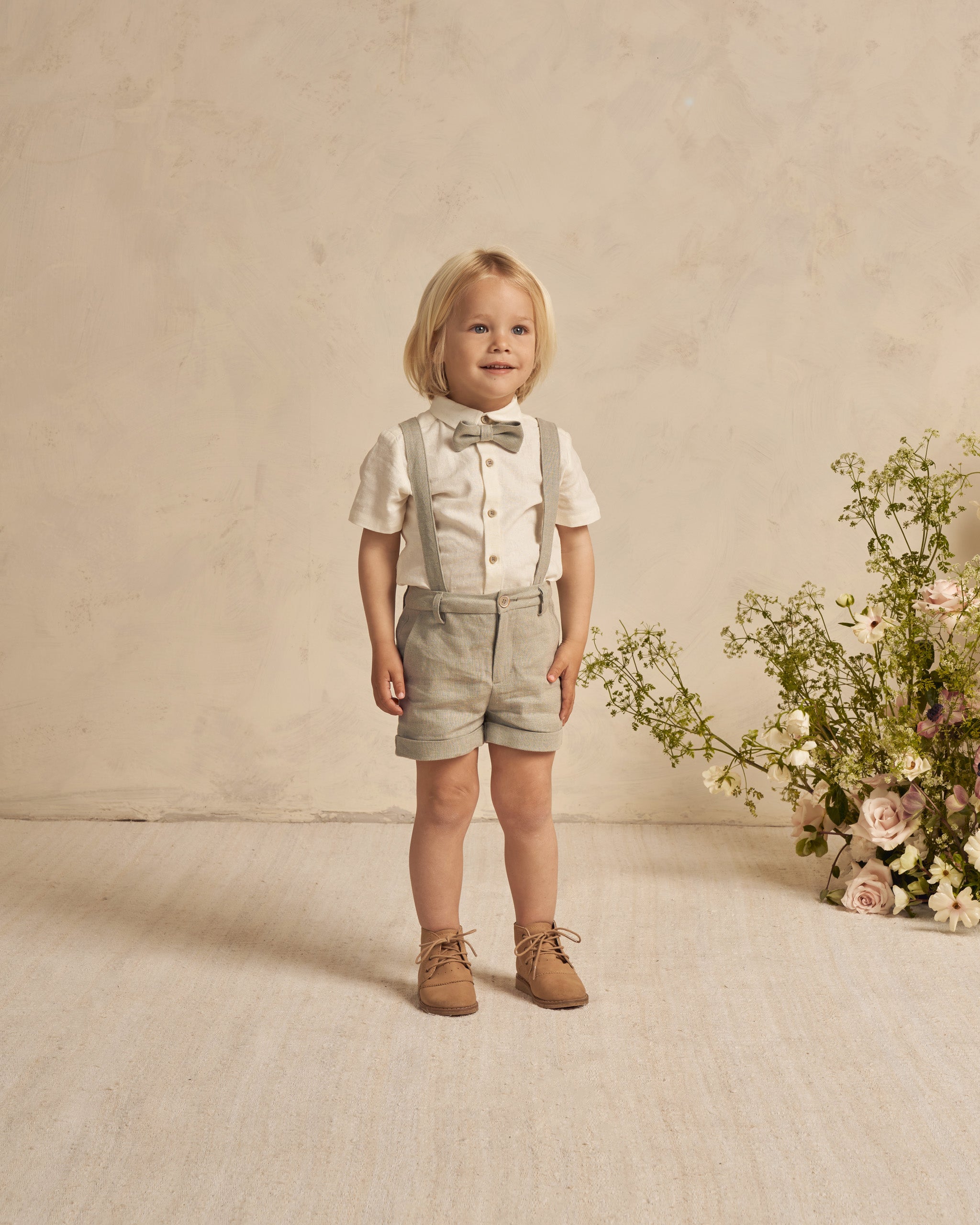 Suspender Short || Sage - Rylee + Cru | Kids Clothes | Trendy Baby Clothes | Modern Infant Outfits |